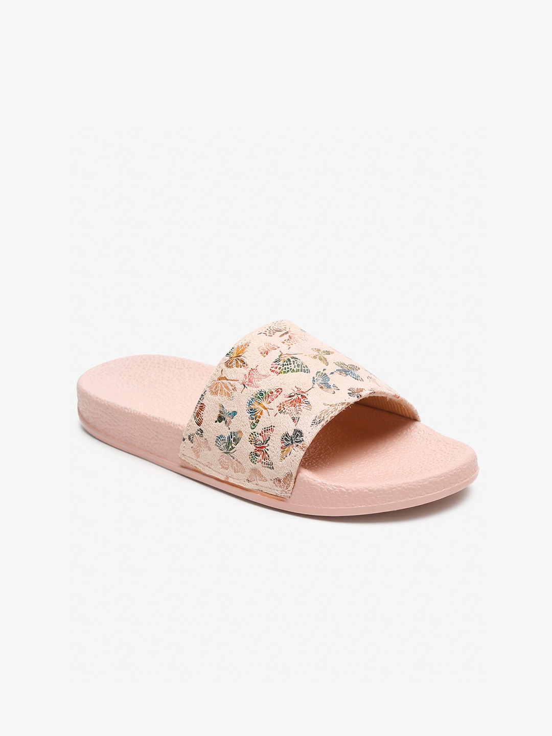 

Misto Women Peach-Coloured Printed Sliders