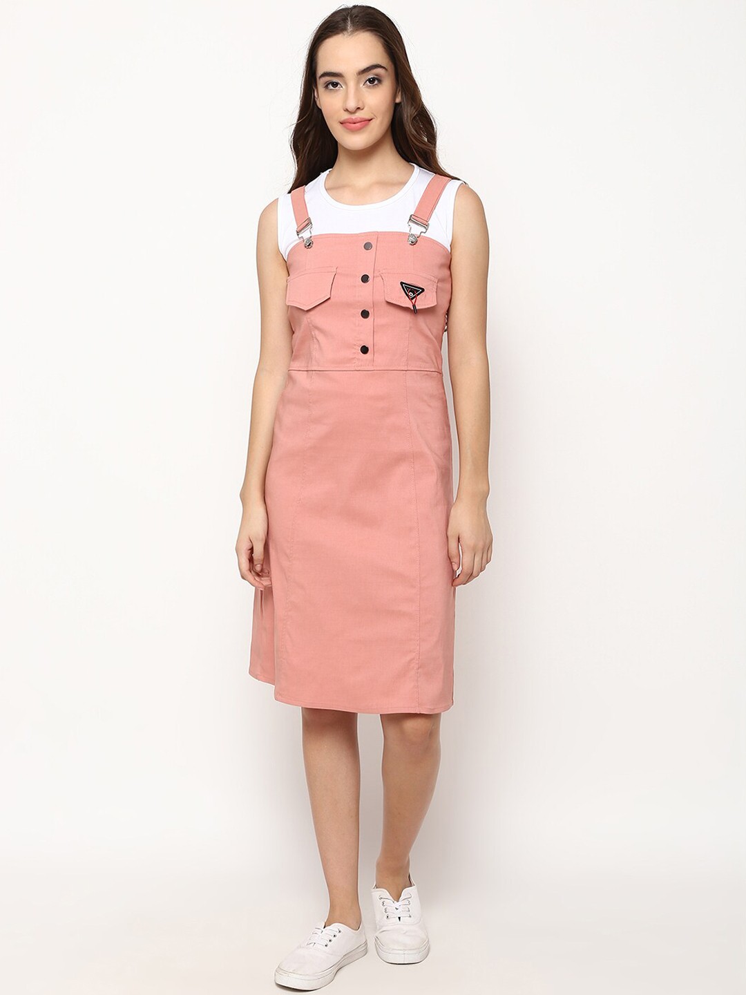 

V2 Value & Variety Peach-Coloured Sheath Dress