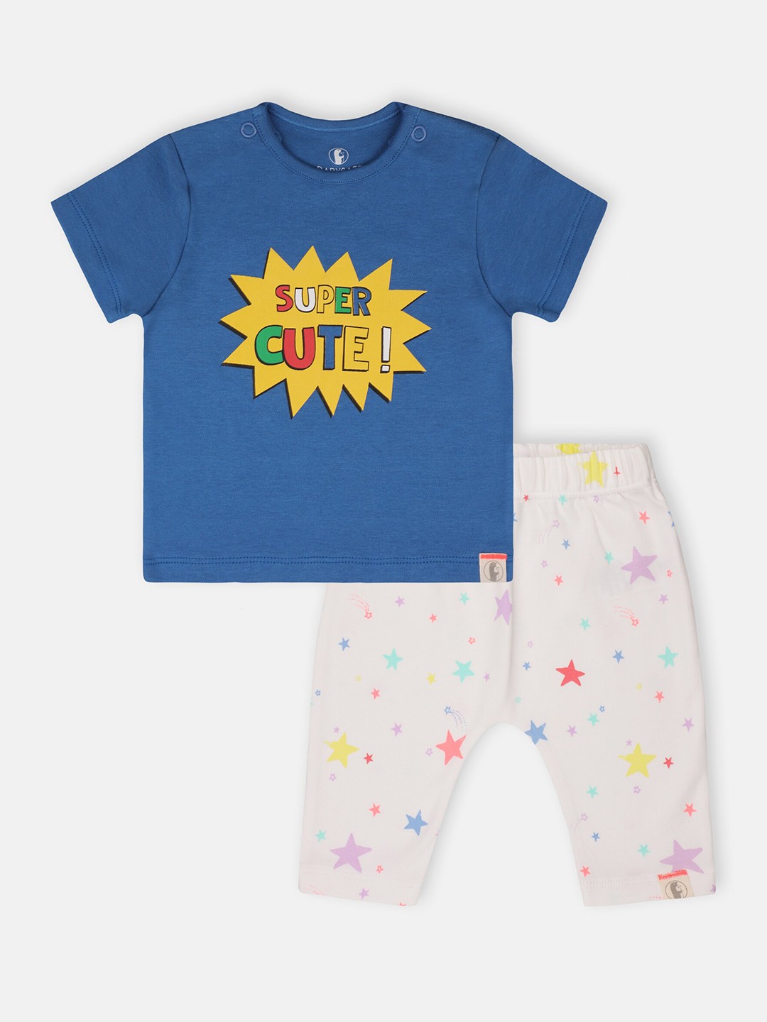 

Babysafe Infant Boys Blue & Off White Printed T-shirt with Trousers