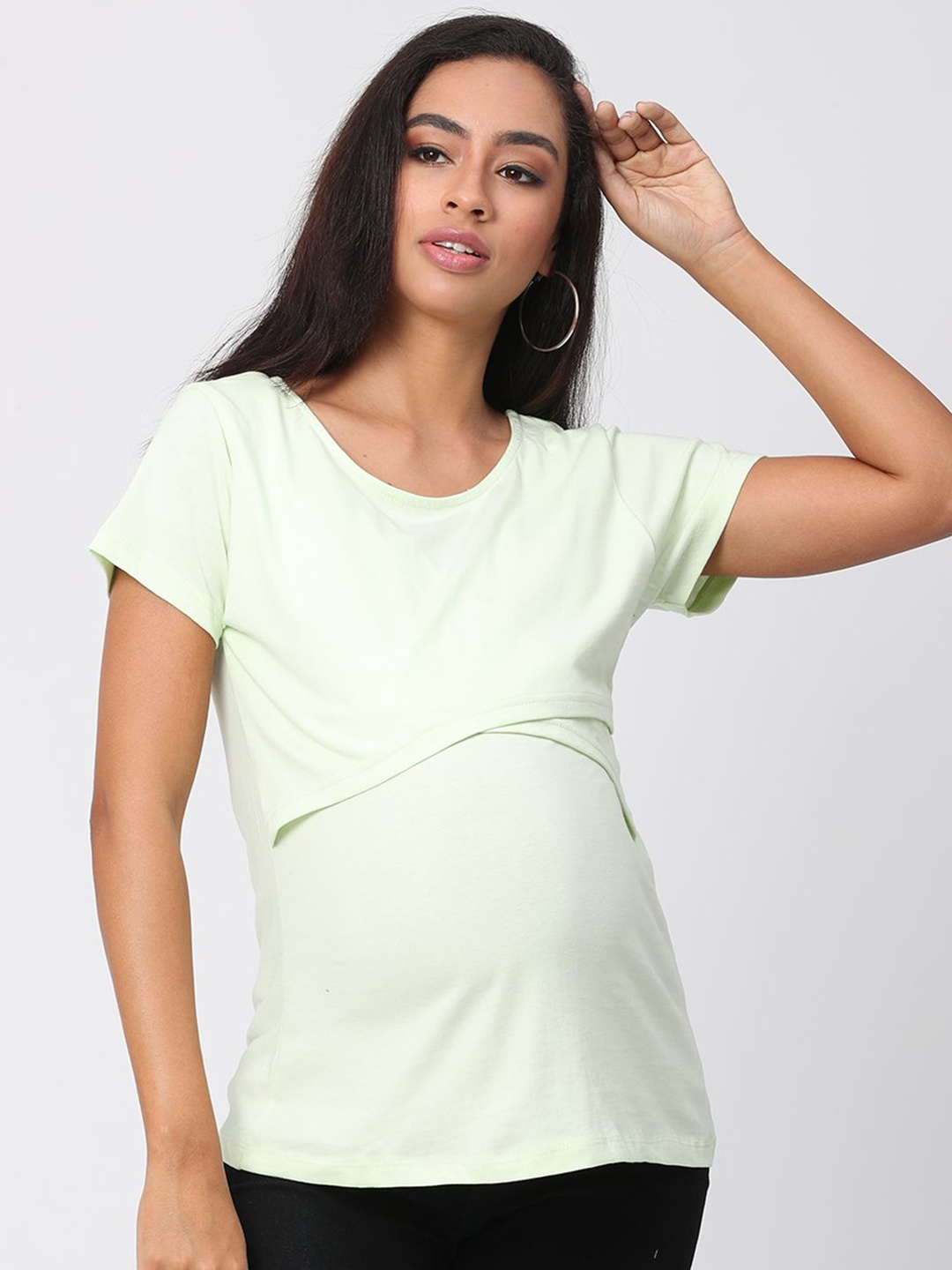 

The Mom Store Lime Green Maternity and Nursing Top