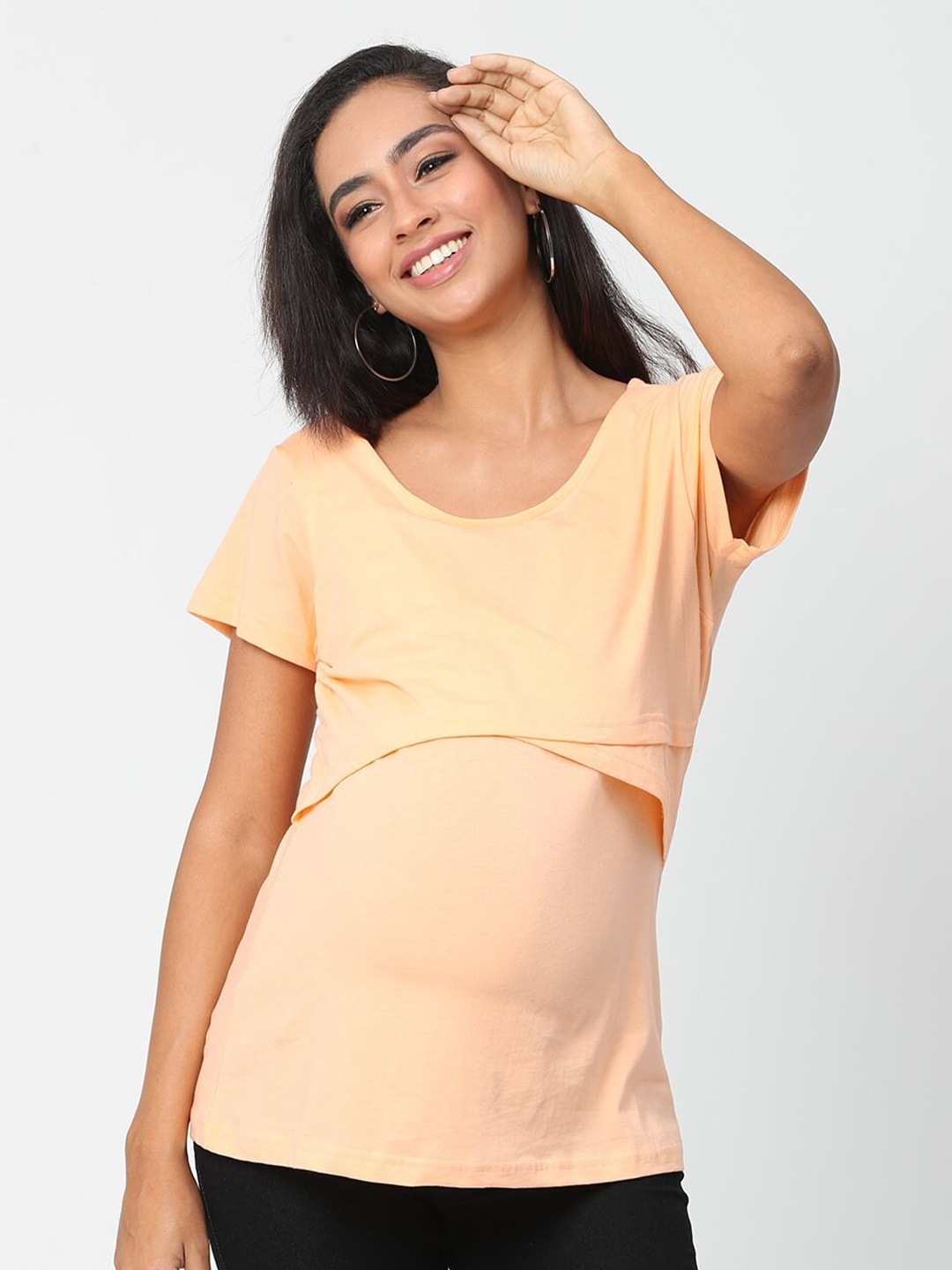 

The Mom Store Orange Regular Top