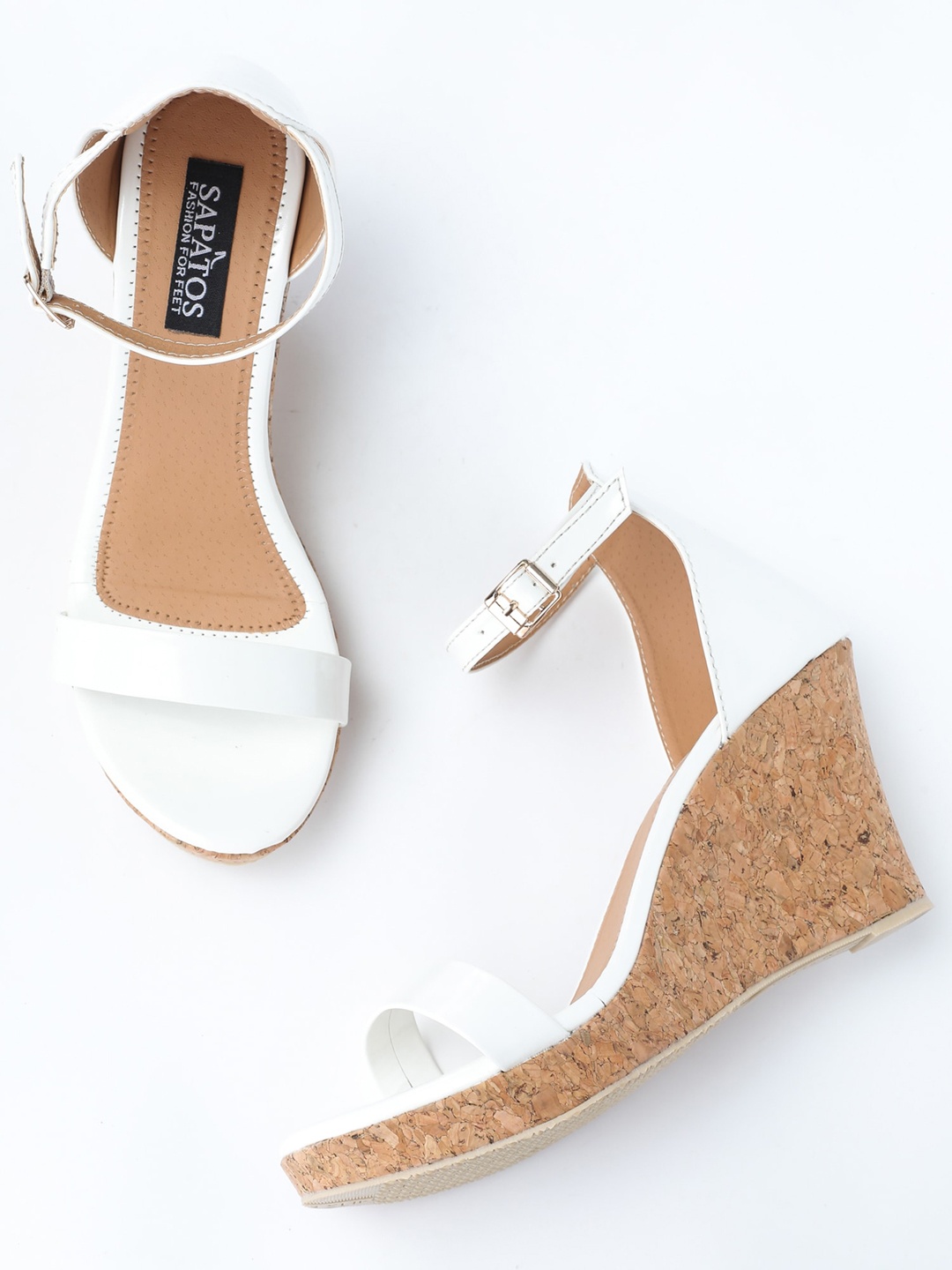 

SAPATOS White Solid Wedge Heel