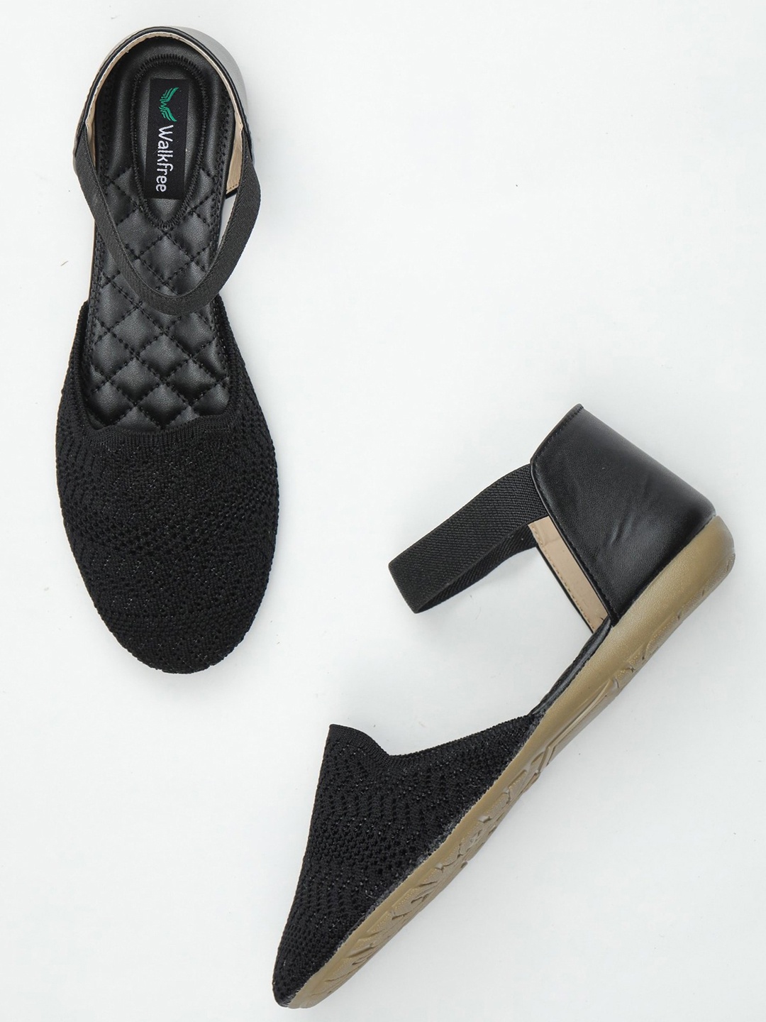 

Walkfree Women Black Woven Design Mules