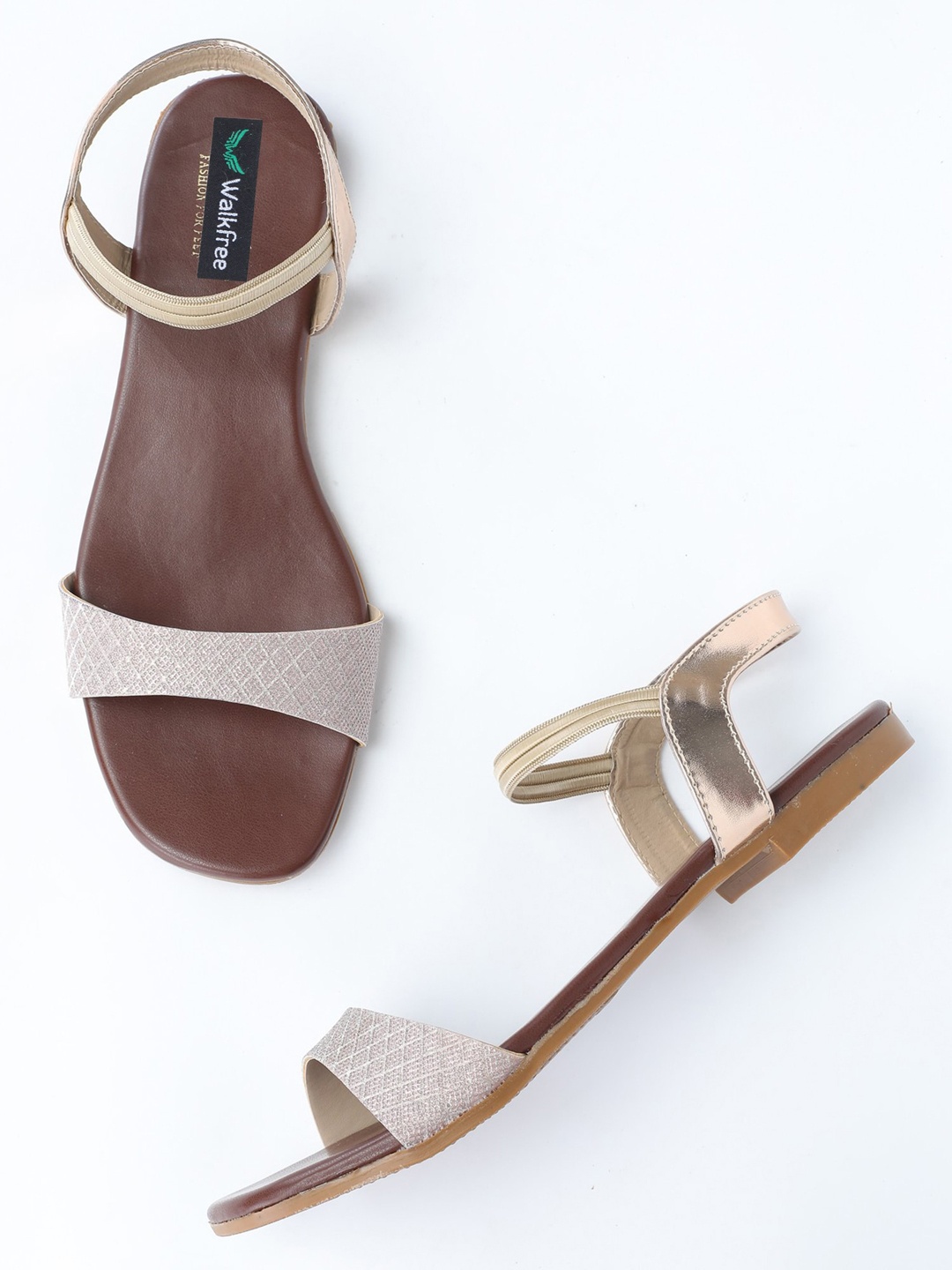 

Walkfree Women Pink Textured Open Toe Flats with Bows