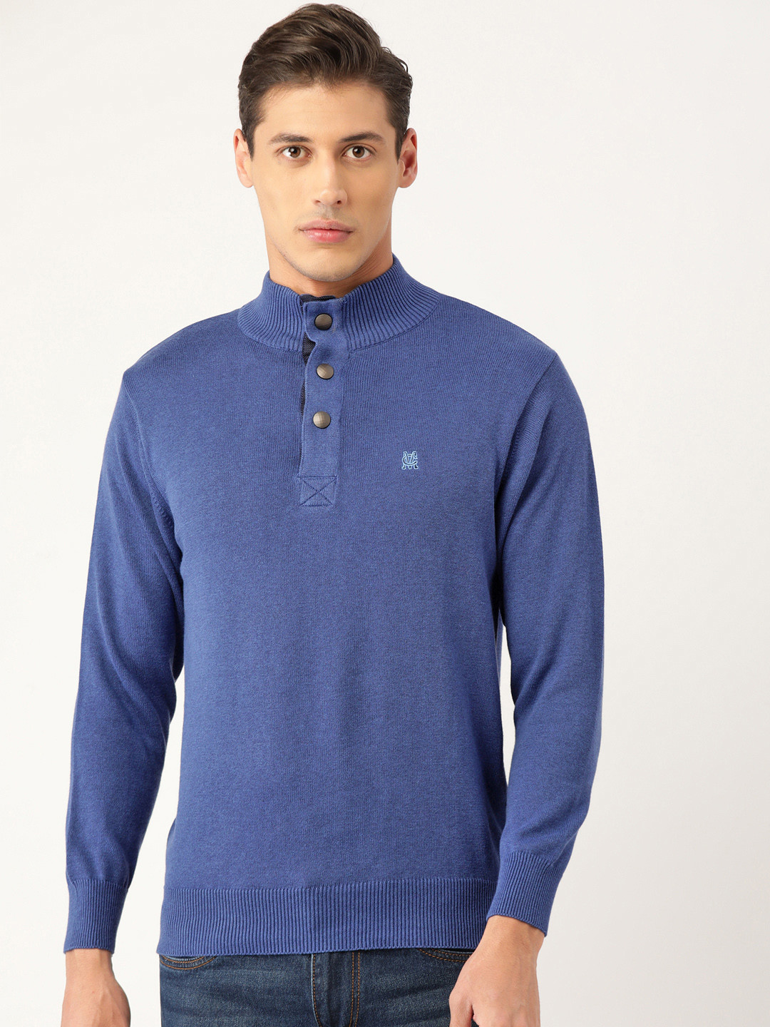 

Monte Carlo Men Blue Pure Cotton Pullover