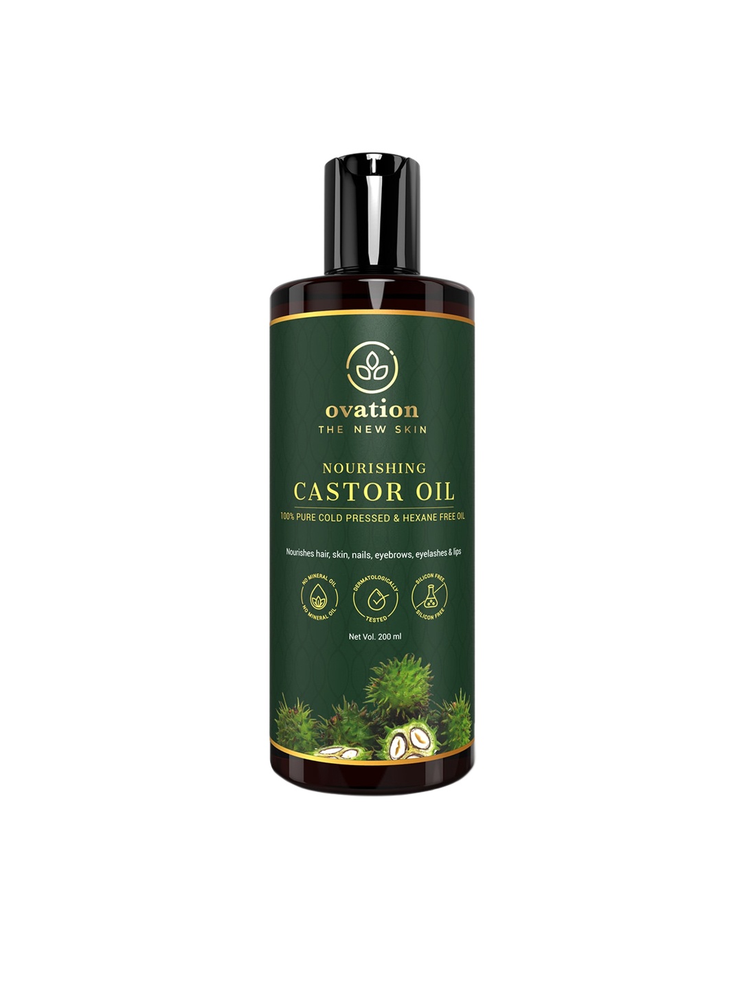 

ovation Unisex 100% Pure Cold Pressed Castor Oil -200 ml, Transparent