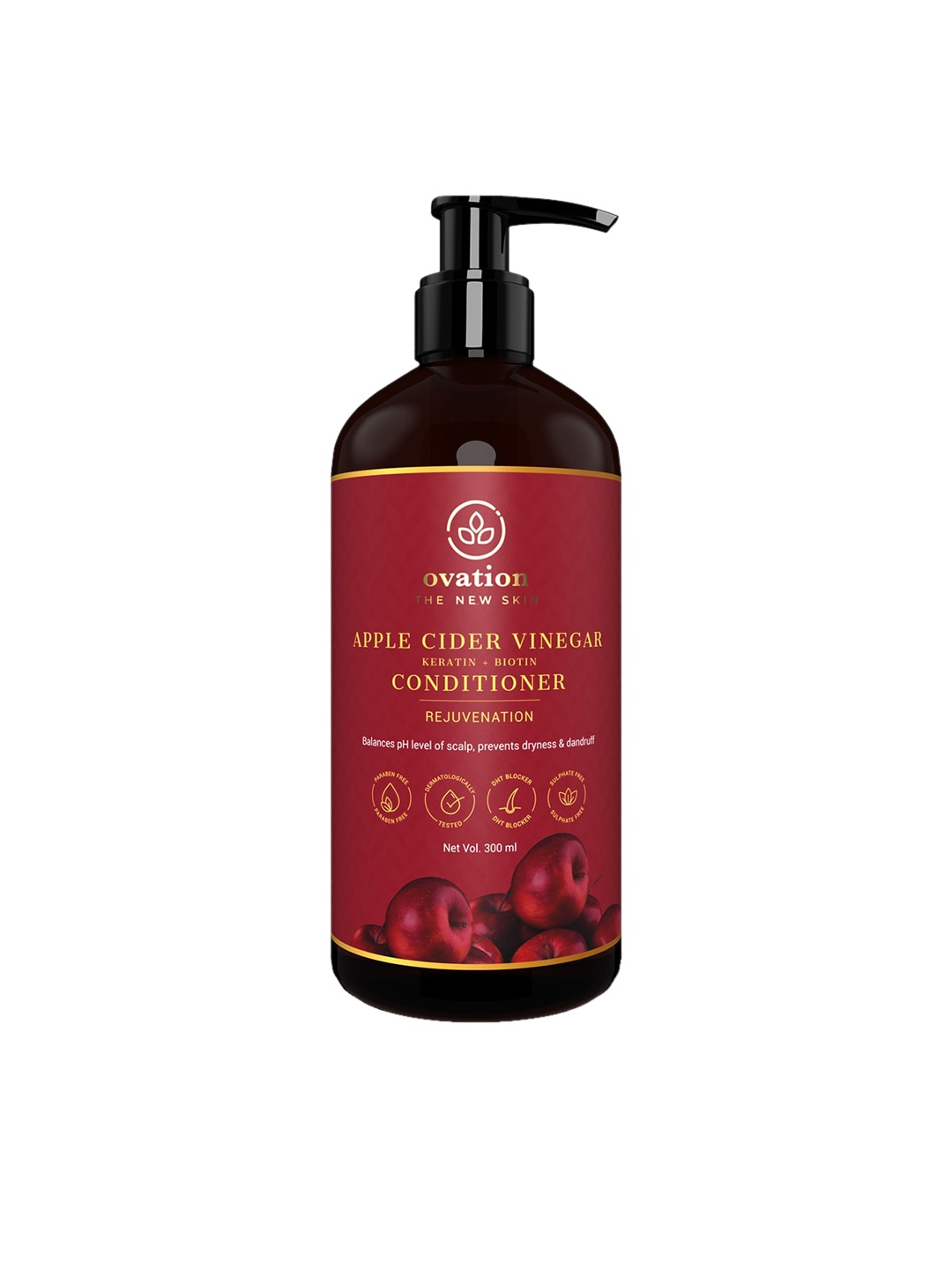 

ovation Apple Cider Vinegar Keratin Biotin Hair Conditioner 300 Ml, Transparent