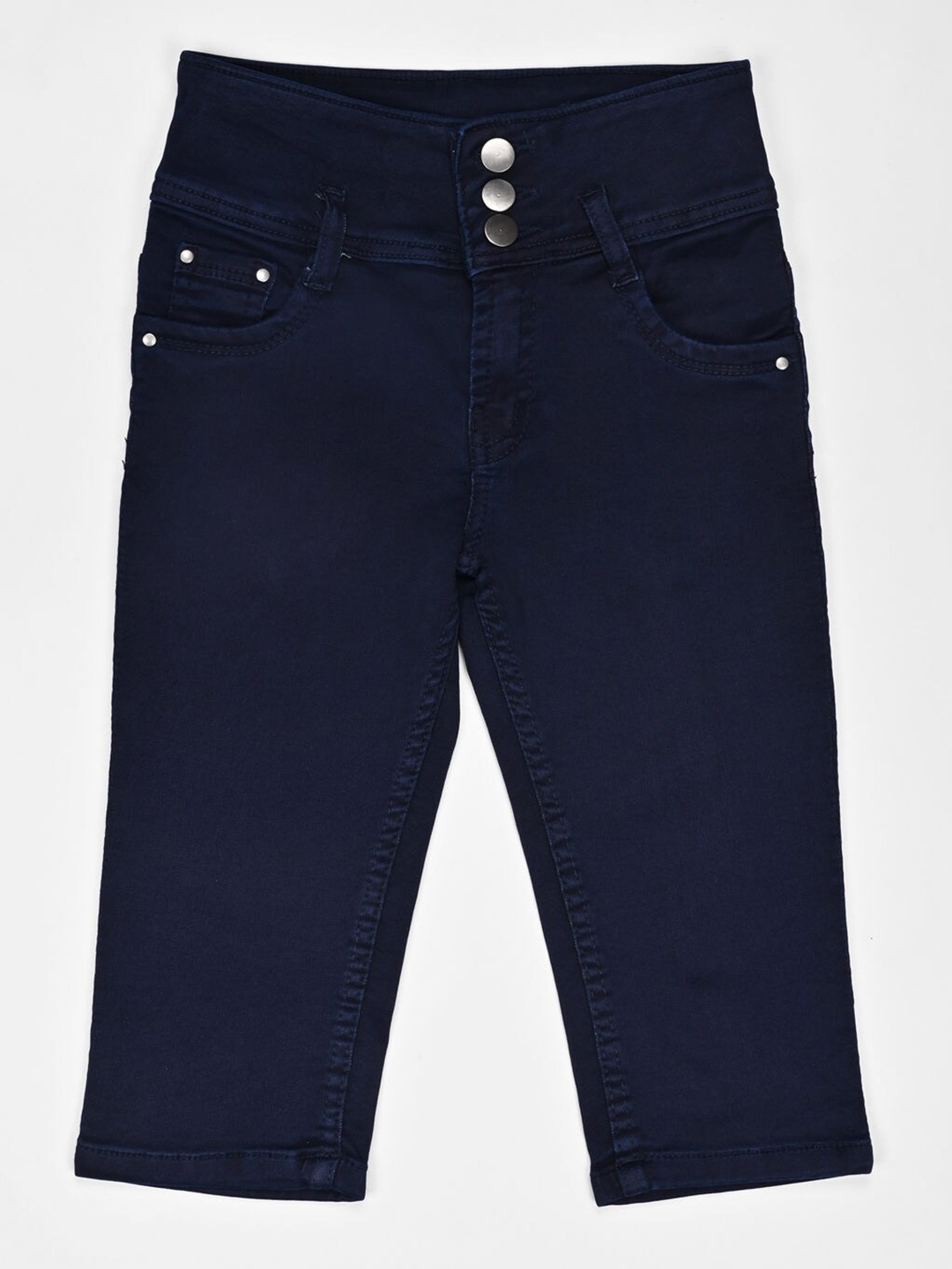

ZOLA Girls Navy Blue Cotton Capris
