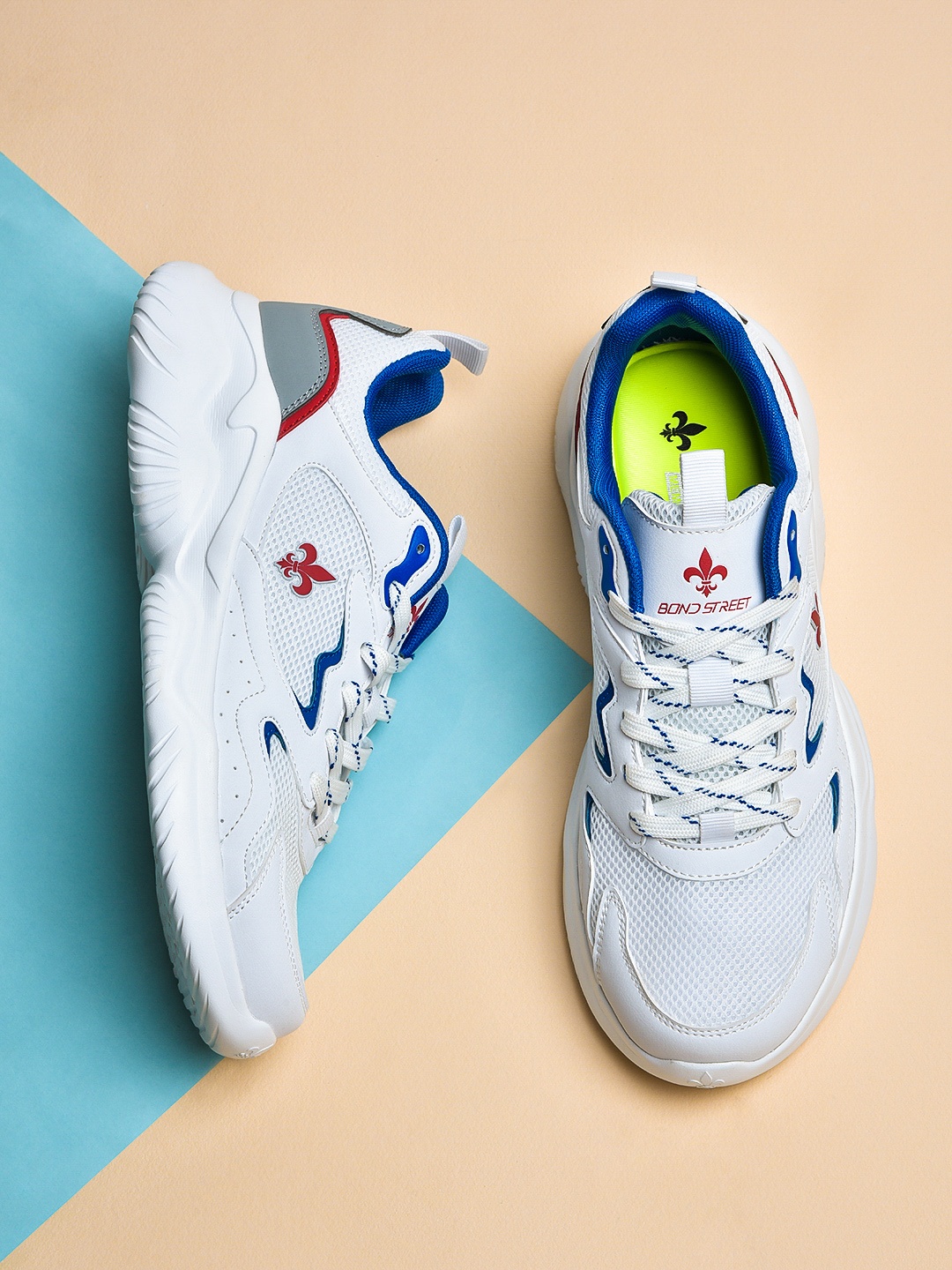 

Bond Street By Red Tape Men White Mesh Walking Shoes