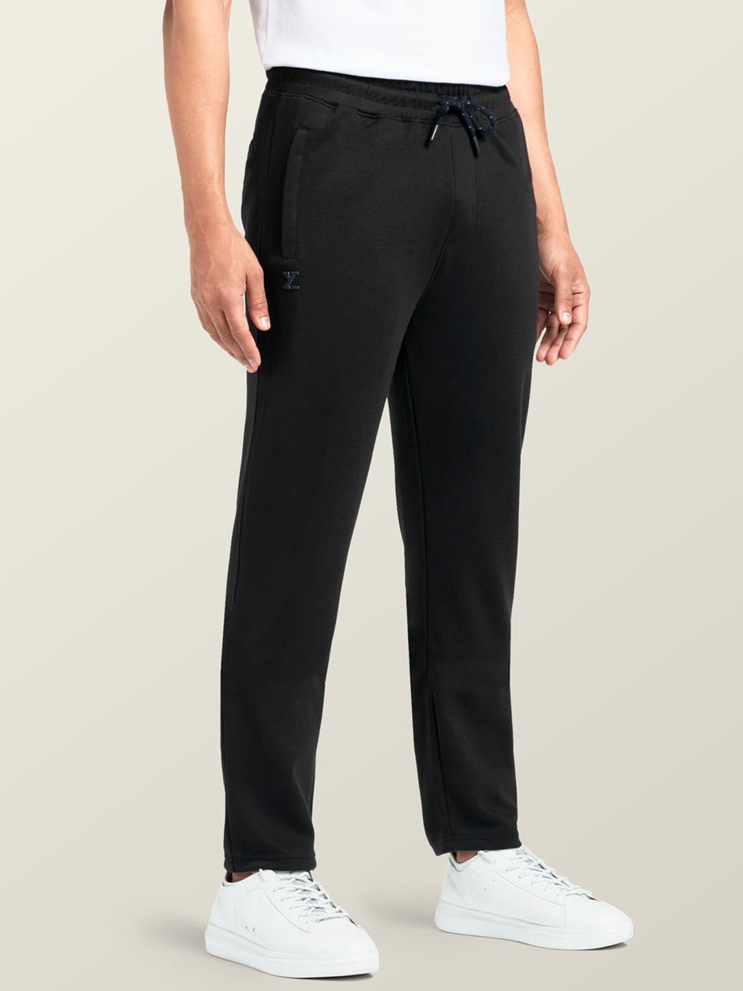 

XYXX Men Cotton Rich Solid Lounge Pant with Zipper Pocket, Black