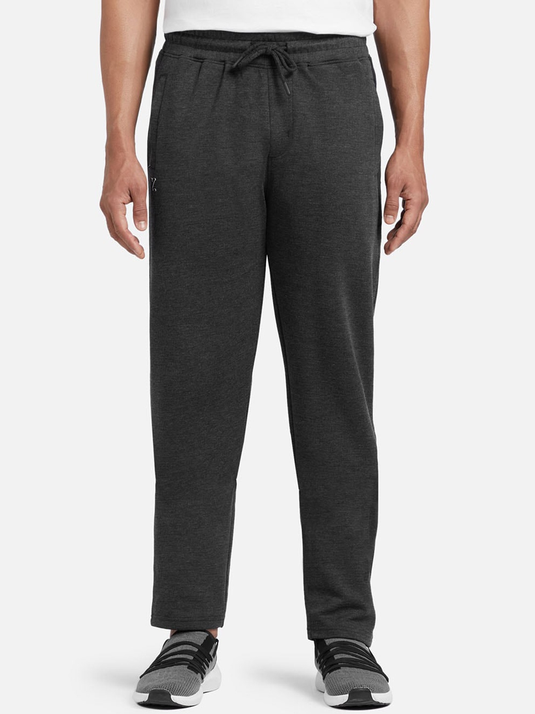 

XYXX Men Charcoal Grey Cotton Rich Solid Lounge Pant with Zipper Pocket