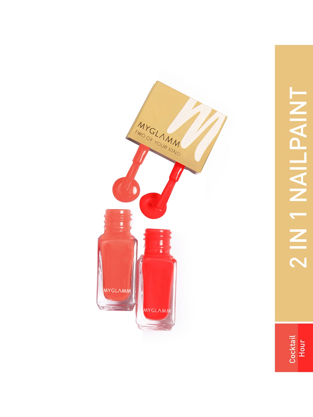 

MyGlamm 2IN1 Nail Paint-Cocktail Hour -10ml, Red