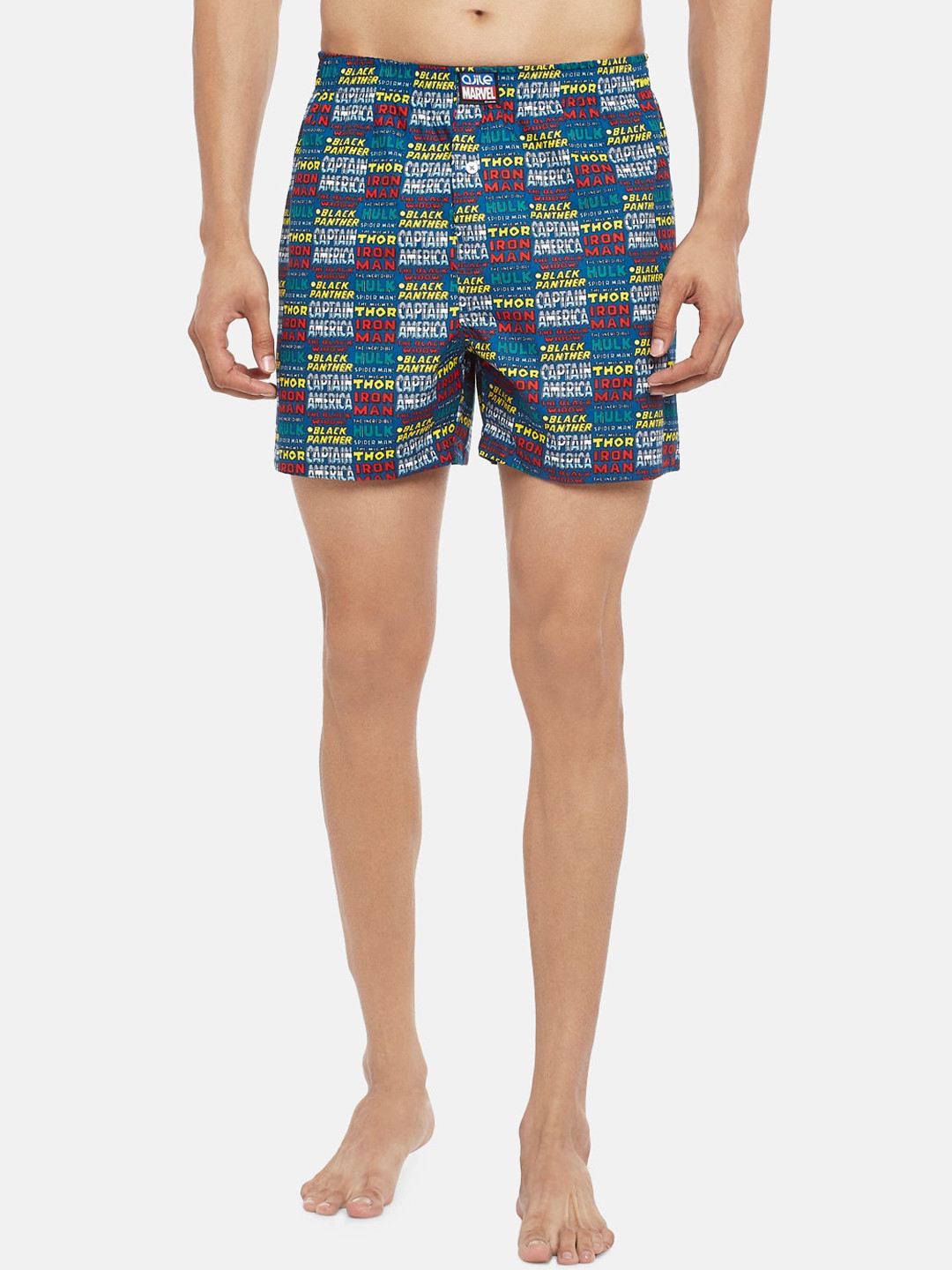 

Ajile by Pantaloons Men Teal Blue & Yellow Printed Pure Cotton Boxers 8905172759966
