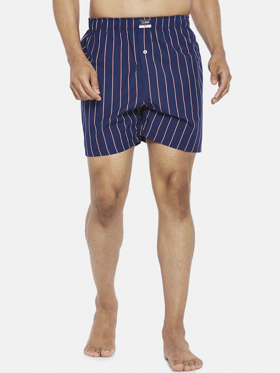

Ajile by Pantaloons Men Navy Blue & White Striped Pure Cotton Boxers 8905172018669