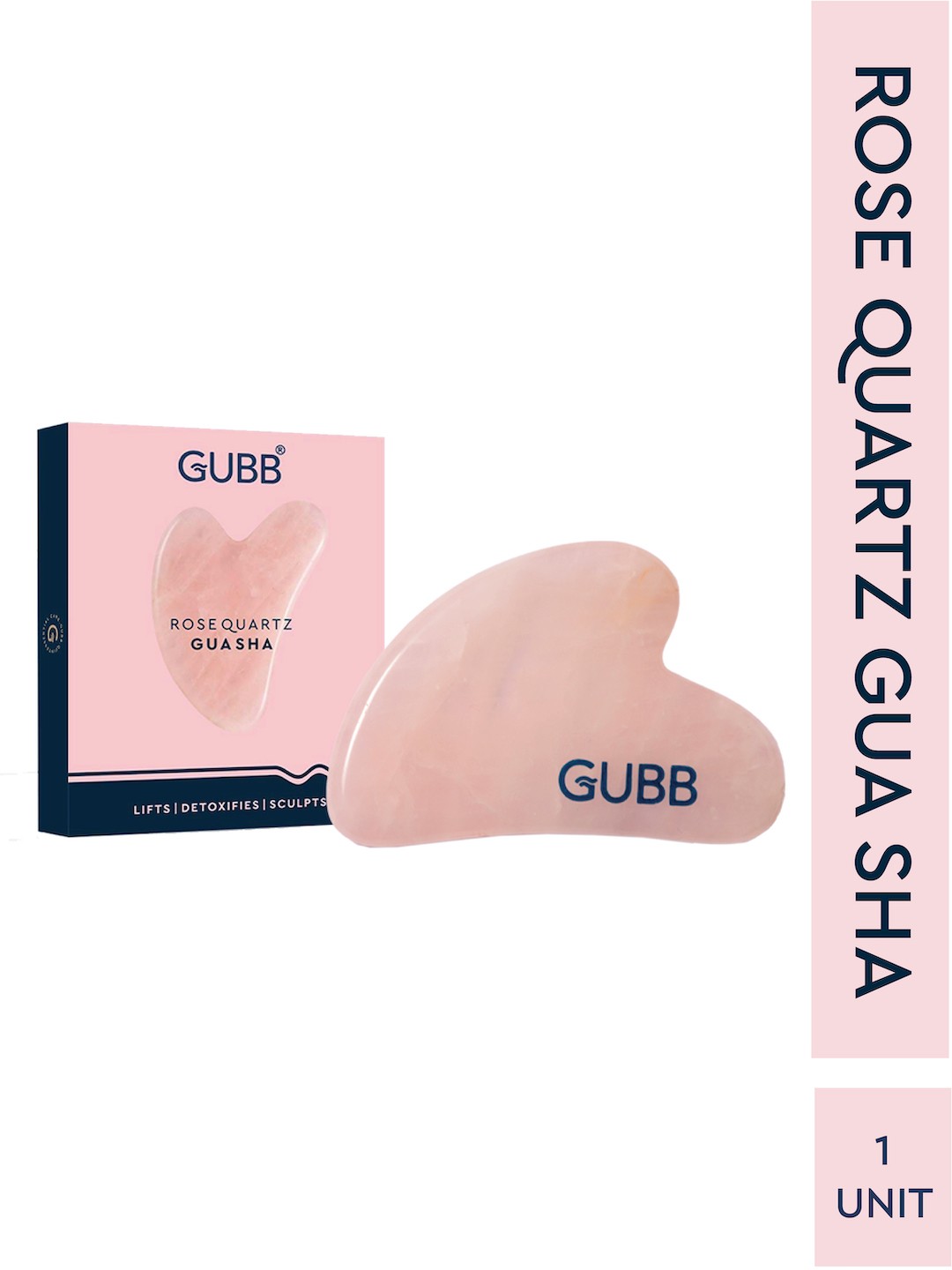

GUBB Rose Quartz Gua Sha Face Massager, Pink