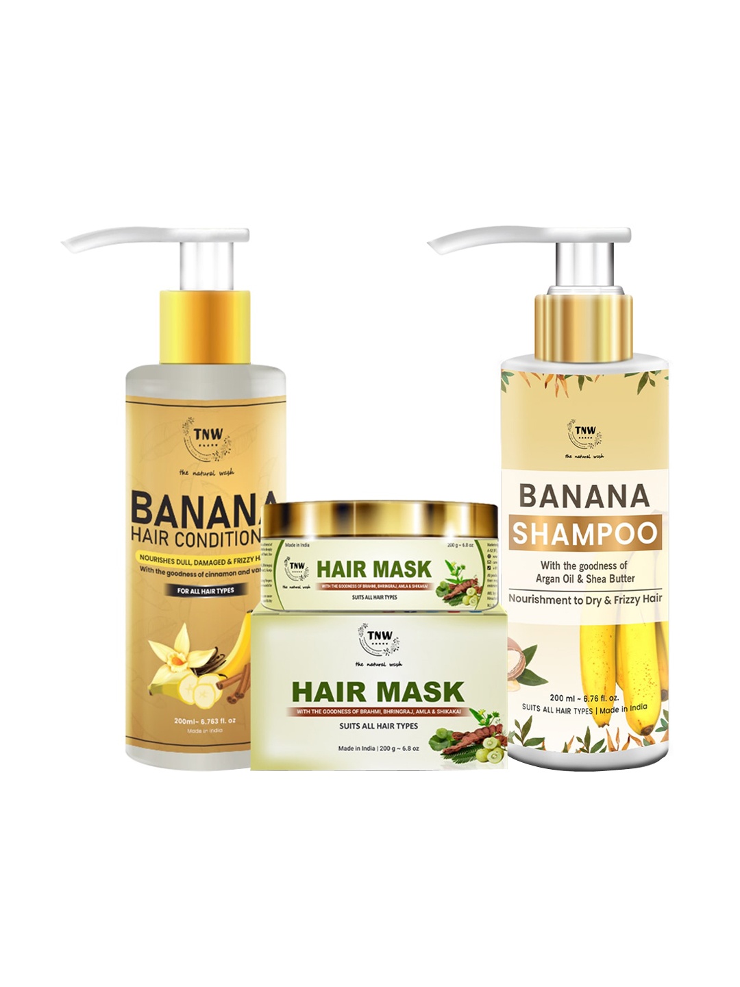 

TNW the natural wash Unisex Banana Conditioner & Shampoo, Amla Hair Mask- 500 ml, White