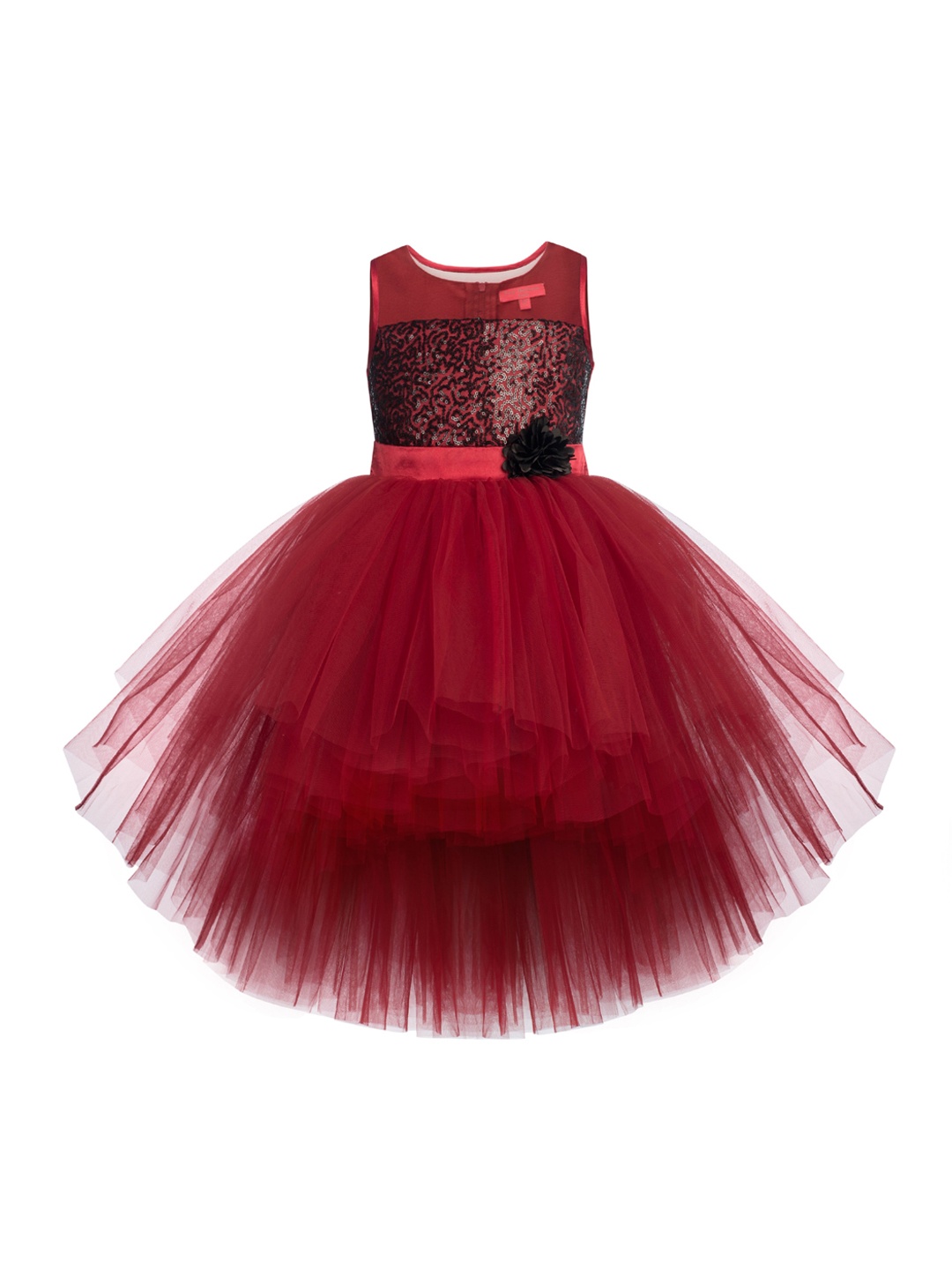 

Toy Balloon kids Maroon Embellished Net Maxi Dress