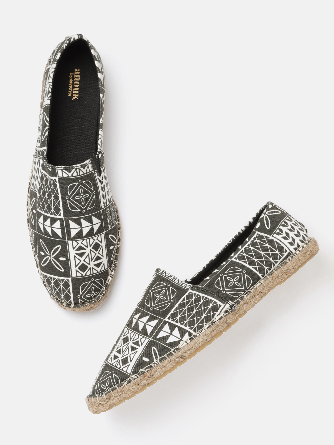 

Anouk Men Black & White Printed Espadrilles