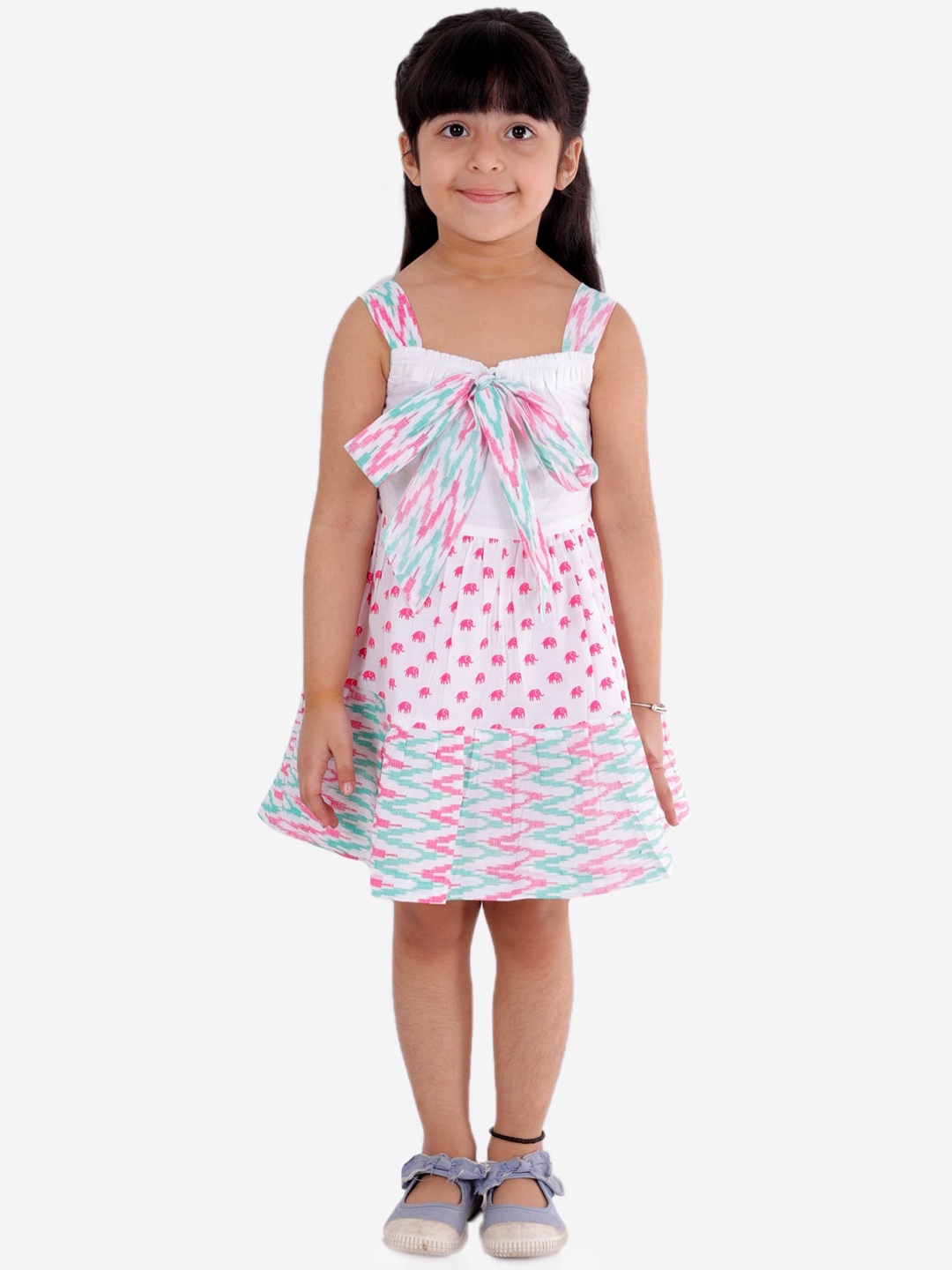 

LIL DRAMA Multicoloured Cotton A-Line Dress, Multi