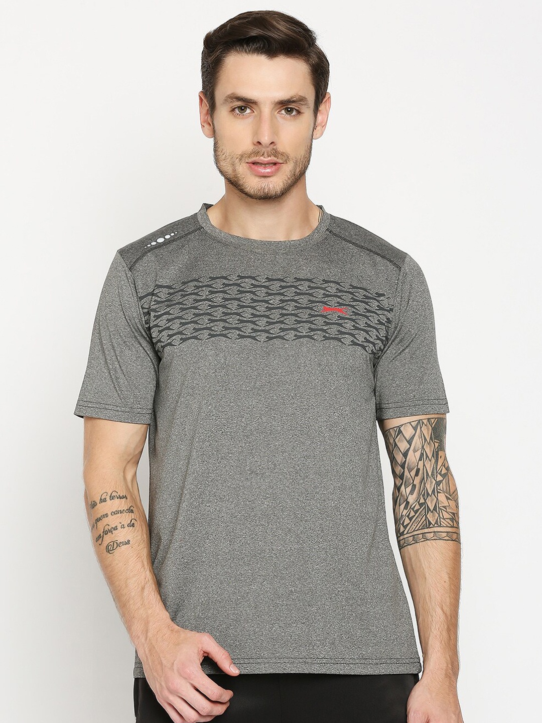 

Black Panther Men Grey Printed Slim Fit T-shirt
