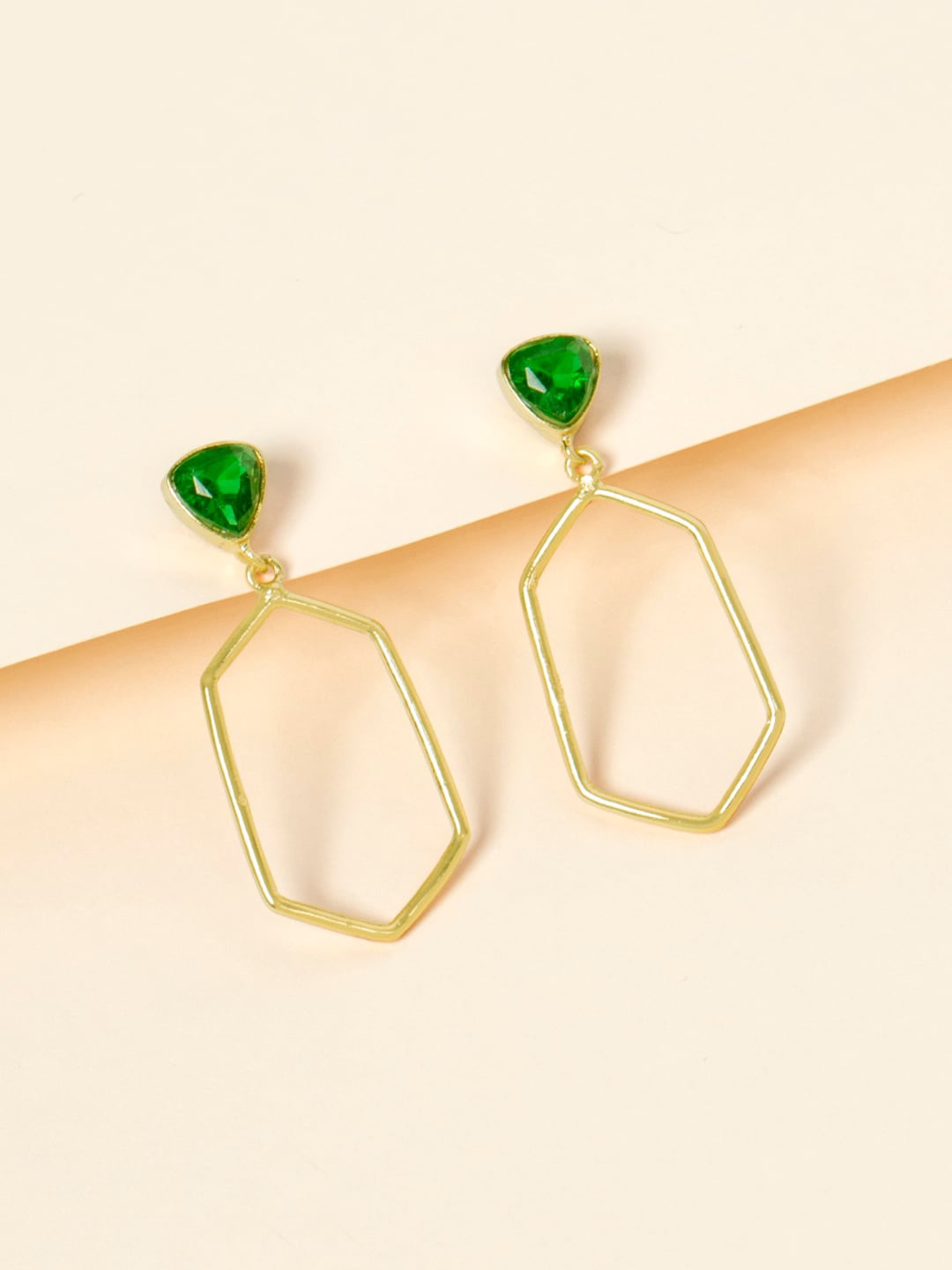 

March by FableStreet Gold-Toned Contemporary Drop Earrings