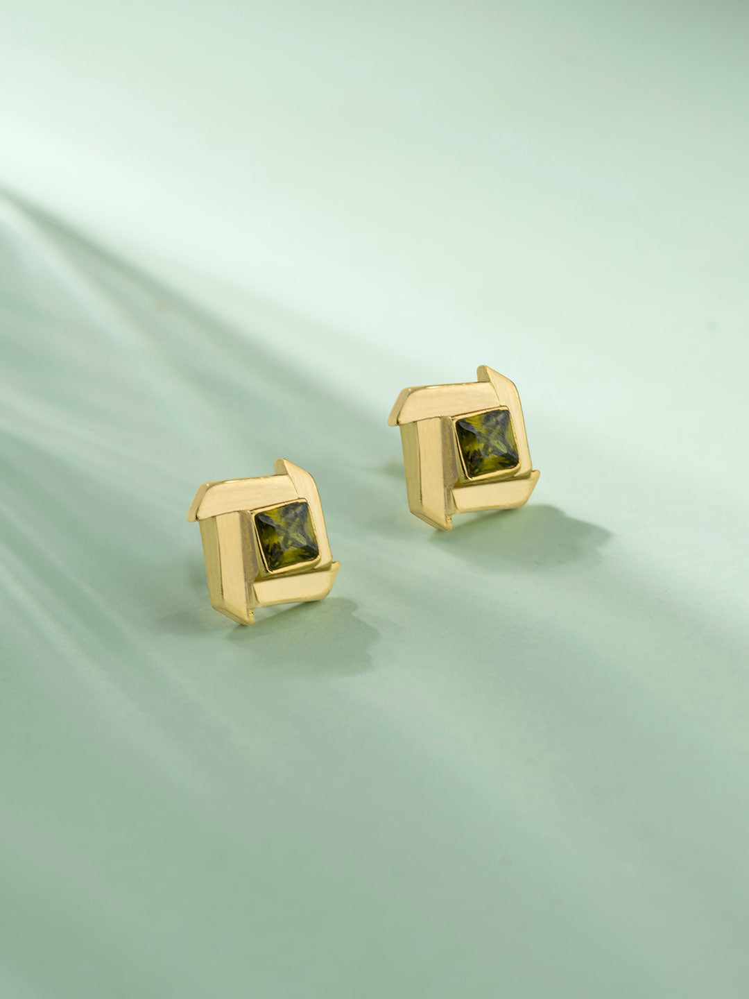 

March by FableStreet Gold-Toned Square Studs Earrings