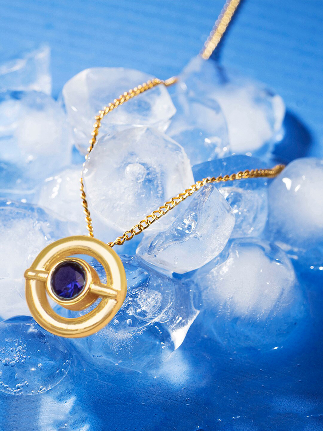

March by FableStreet Gold-Plated Blue Brass Gold-Plated Necklace
