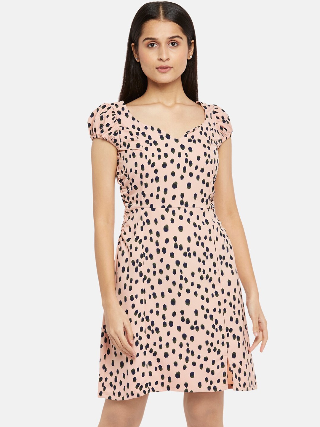 

People Pink Printed Dress