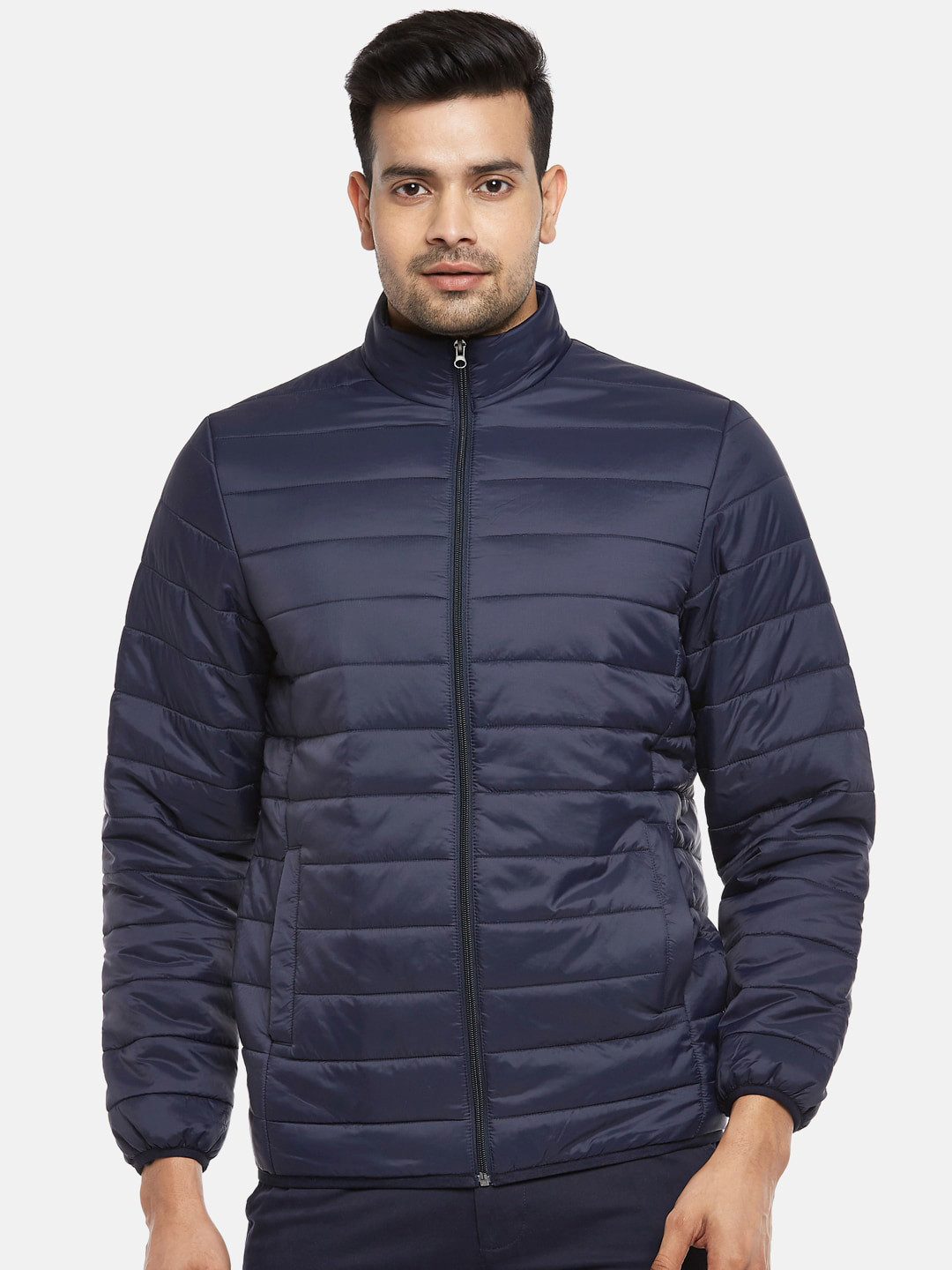

BYFORD by Pantaloons Men Navy Blue Padded Jacket