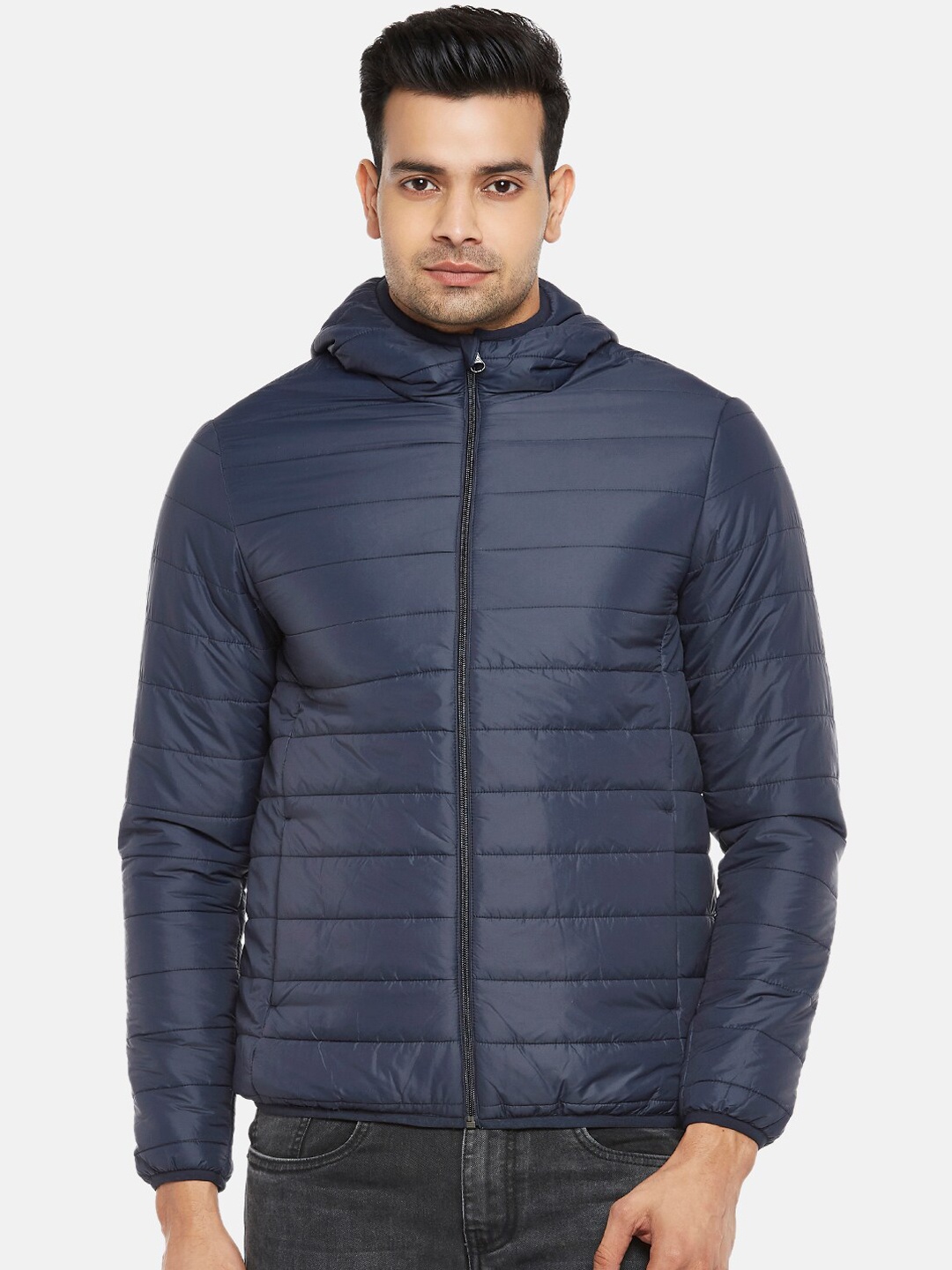 

People Men Navy Blue Quilted Jacket