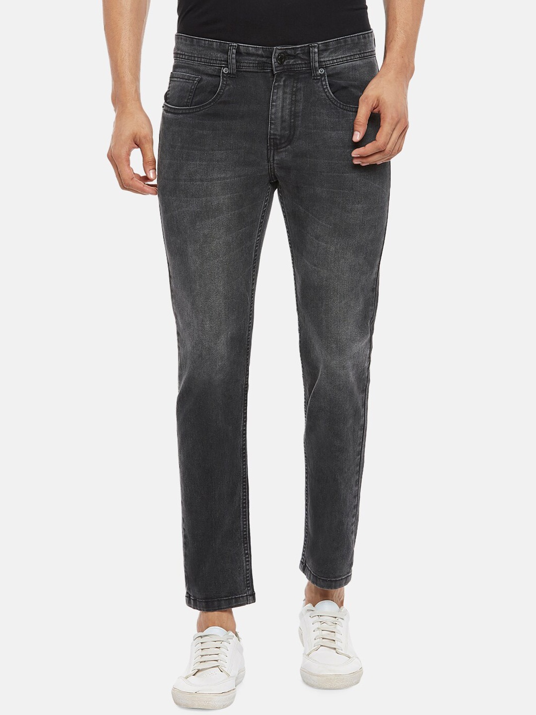 

People Men Charcoal Skinny Fit Light Fade Jeans