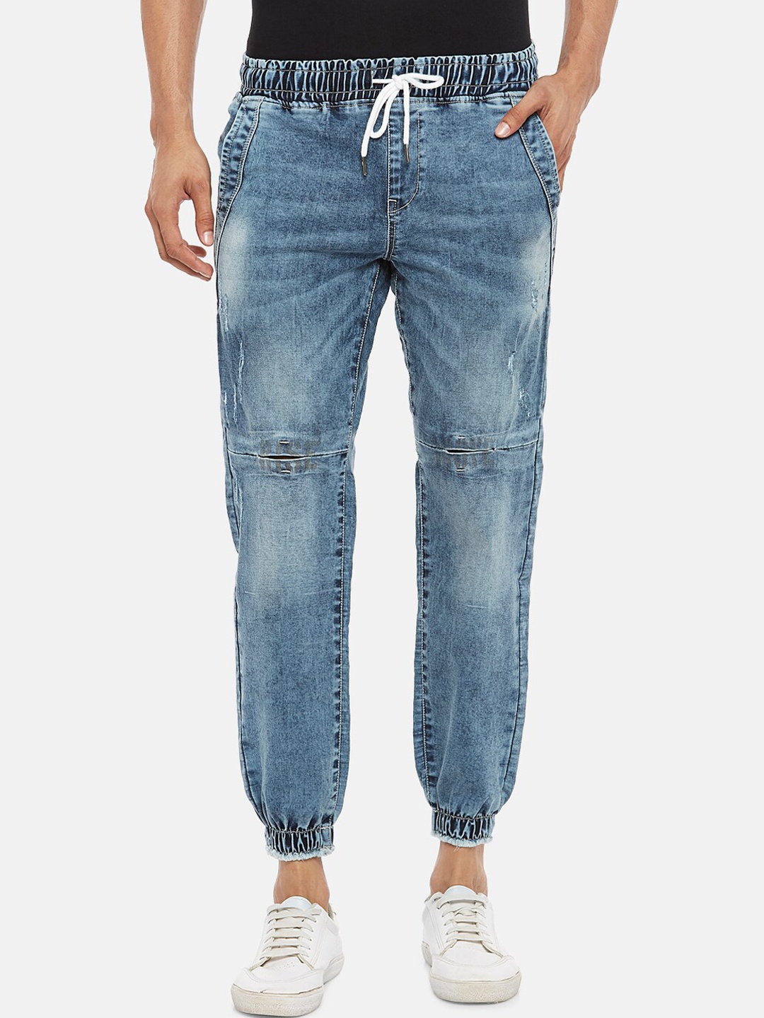 

People Men Blue Mildly Distressed Heavy Fade Jeans