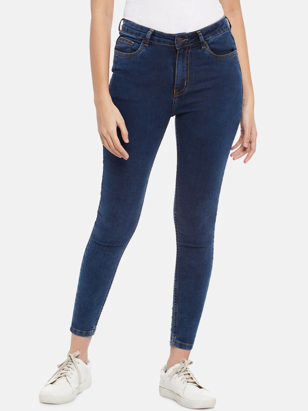 

People Women Blue Tapered Fit Jeans