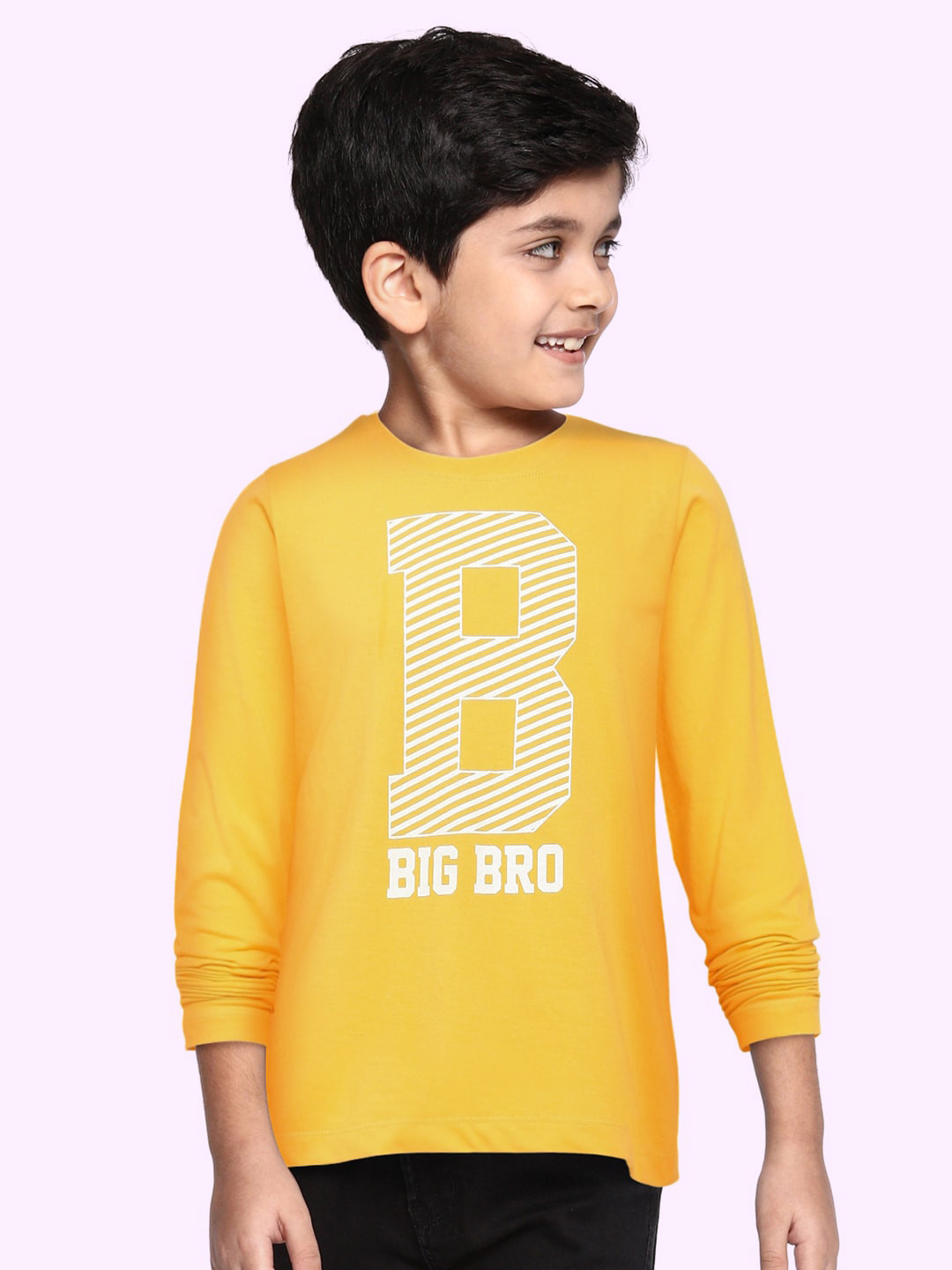 

HERE&NOW Boys Yellow Printed Pure Cotton T-shirt, Mustard