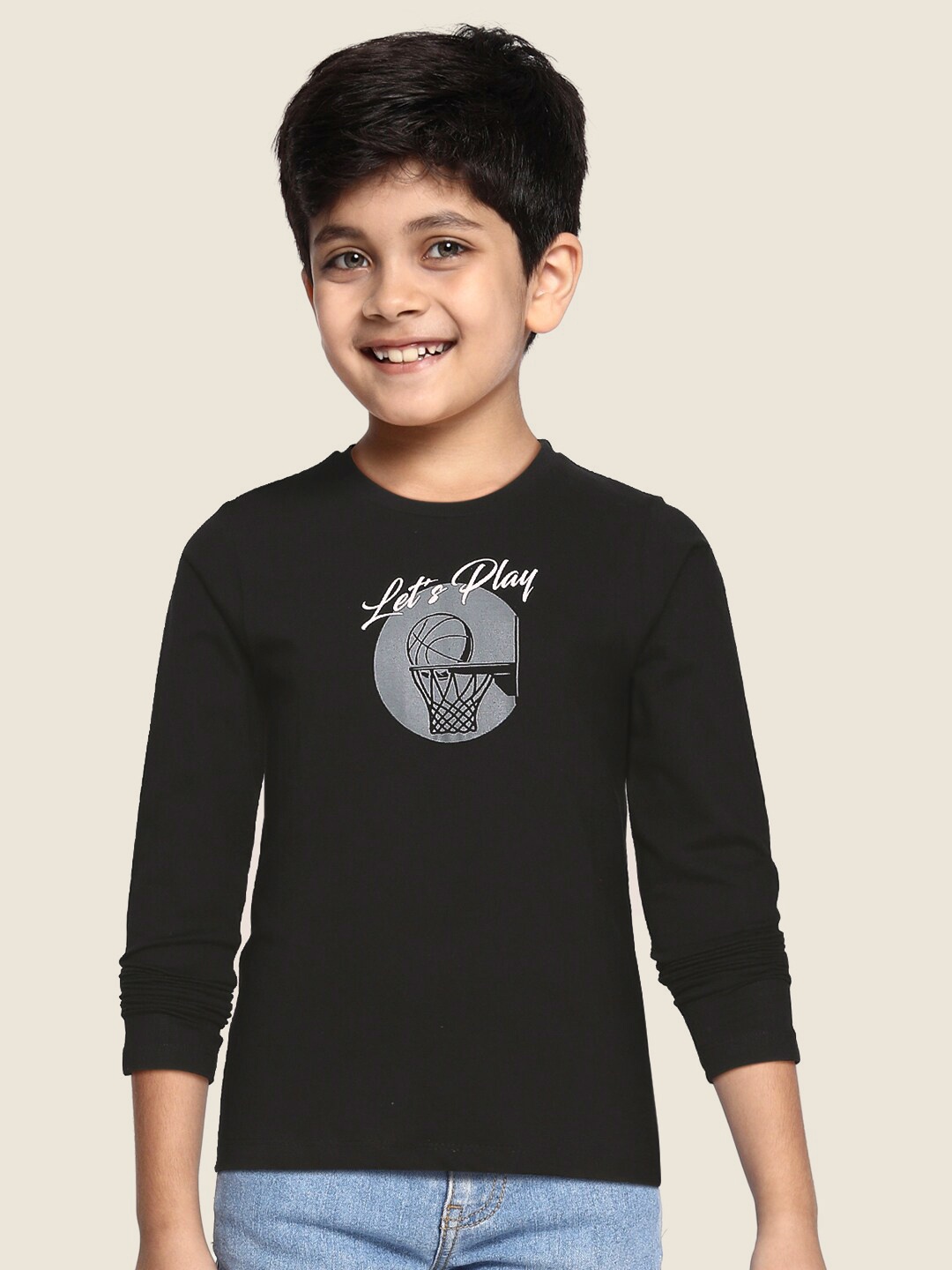 

HERE&NOW Boys Black Printed T-shirt