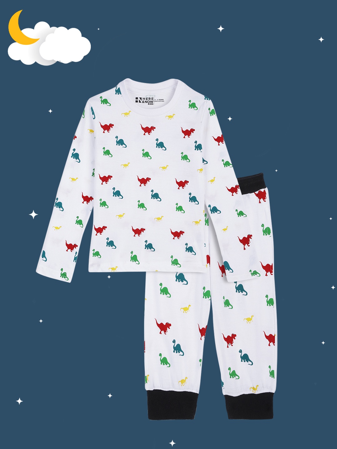 

HERE&NOW Boys Multicoloured Printed Pure Cotton Night suit, Multi