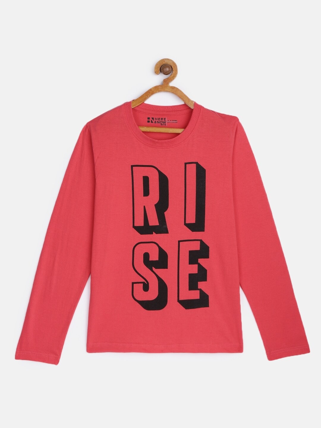 

HERE&NOW Boys Maroon Printed Pure Cotton T-shirt