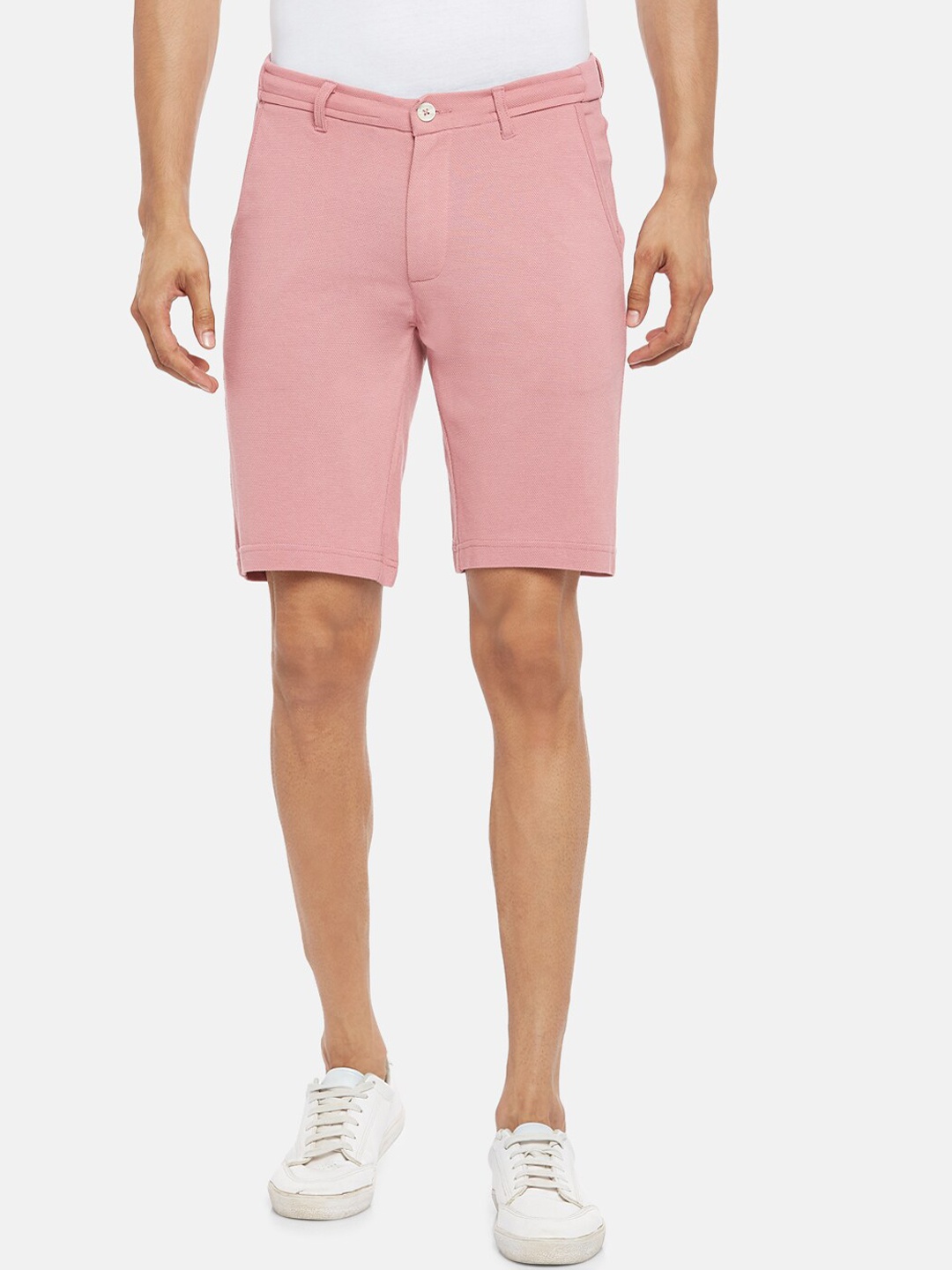 

BYFORD by Pantaloons Men Pink Slim Fit Chino Shorts