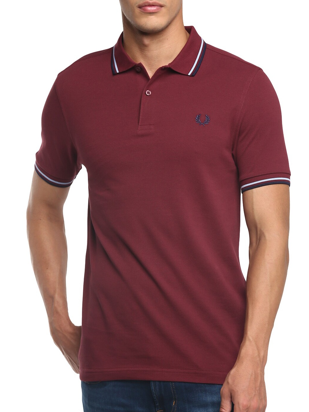 

Fred Perry Men Burgundy Polo Collar T-shirt