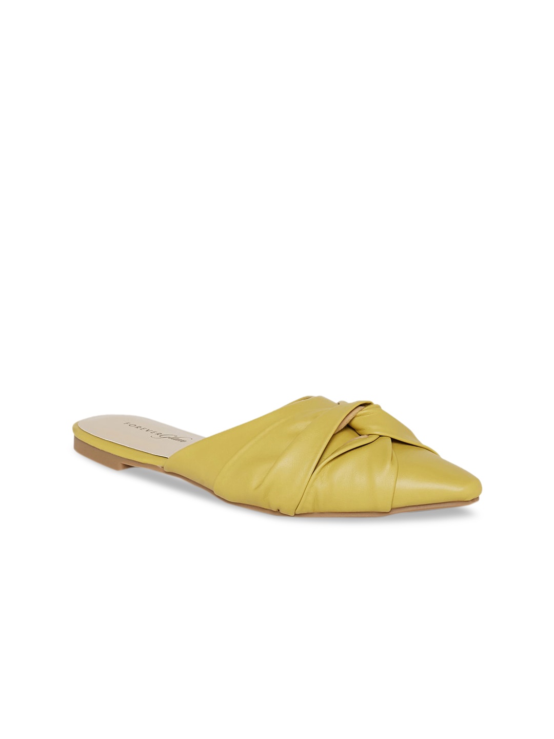 

Forever Glam by Pantaloons Women Mustard Yellow Mules Flats