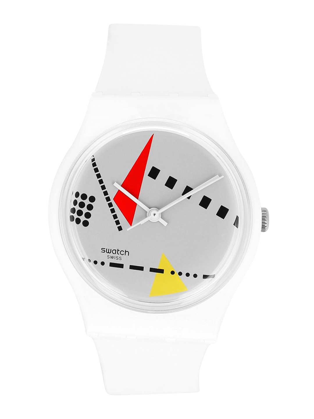 

Swatch Unisex Grey Printed Dial & White Ceramic Straps Water Resistant Analogue Watch SO31W106