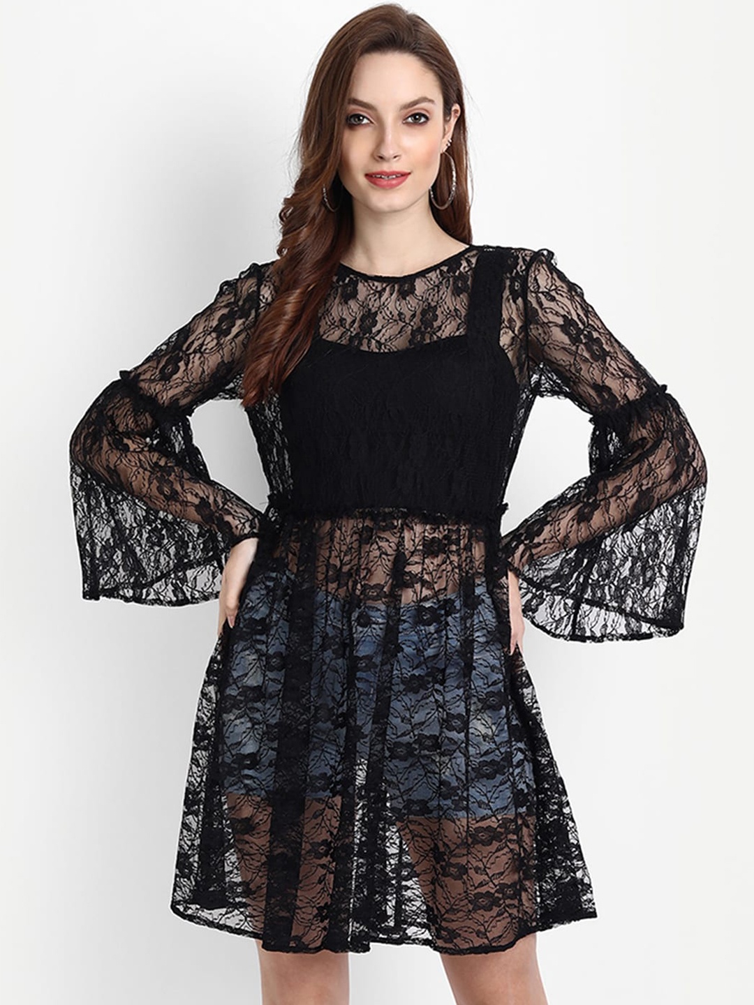 

LY2 Black Net Sheer Dress