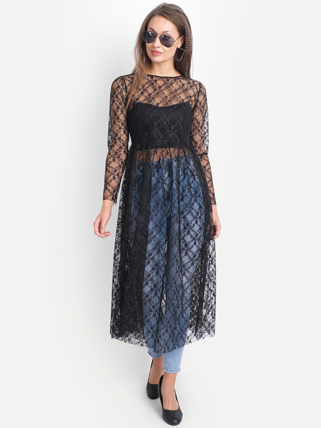 

LY2 Black Net Midi Dress