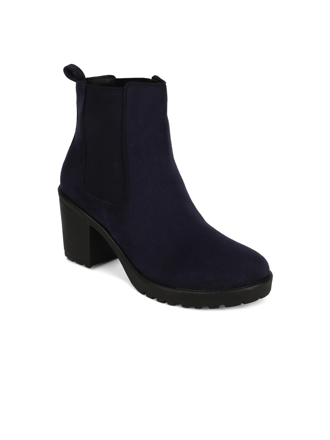 

Bruno Manetti Woman Navy Blue Suede Block Heeled Boots