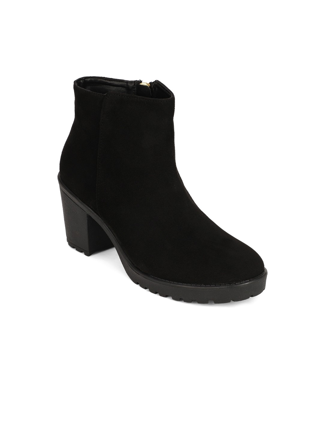 

Bruno Manetti Black Suede Block Heeled Boots