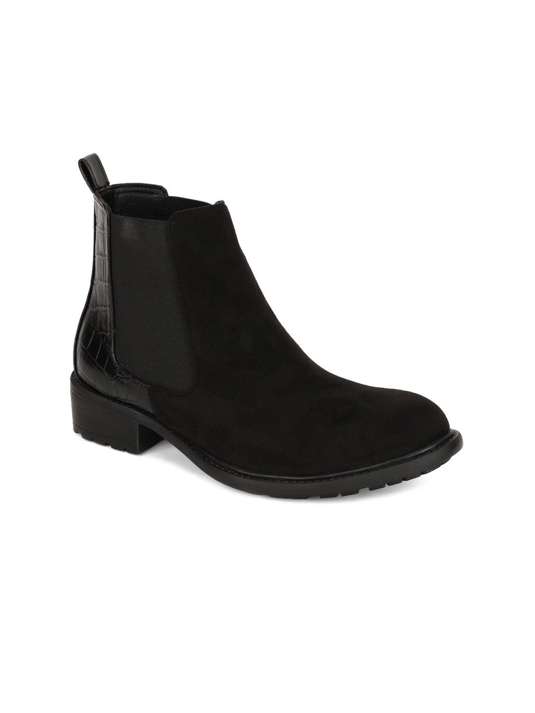 

Bruno Manetti Black Suede Block Heeled Boots