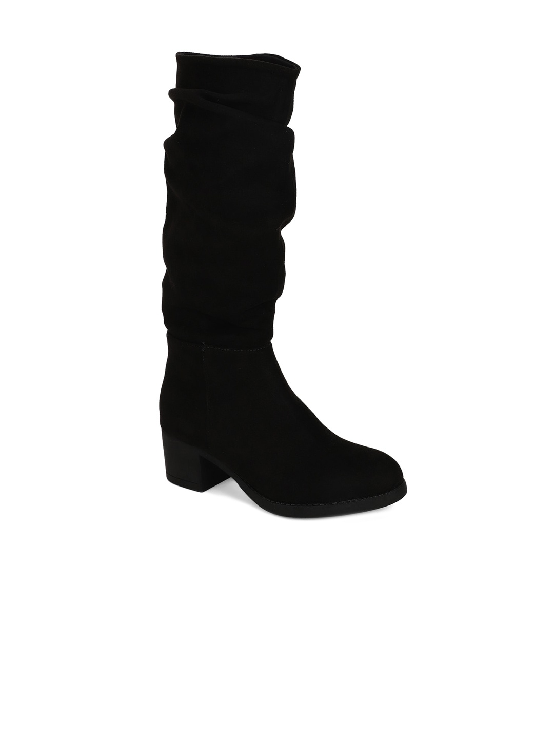 

Bruno Manetti Black Suede High-Top Block Heeled Boots