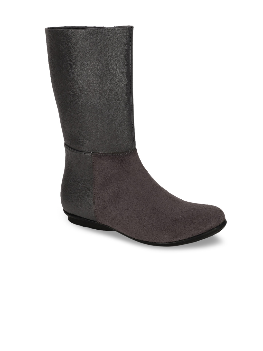 

Bruno Manetti Charcoal Grey Mid-Top Suede Comfort Heeled Boots