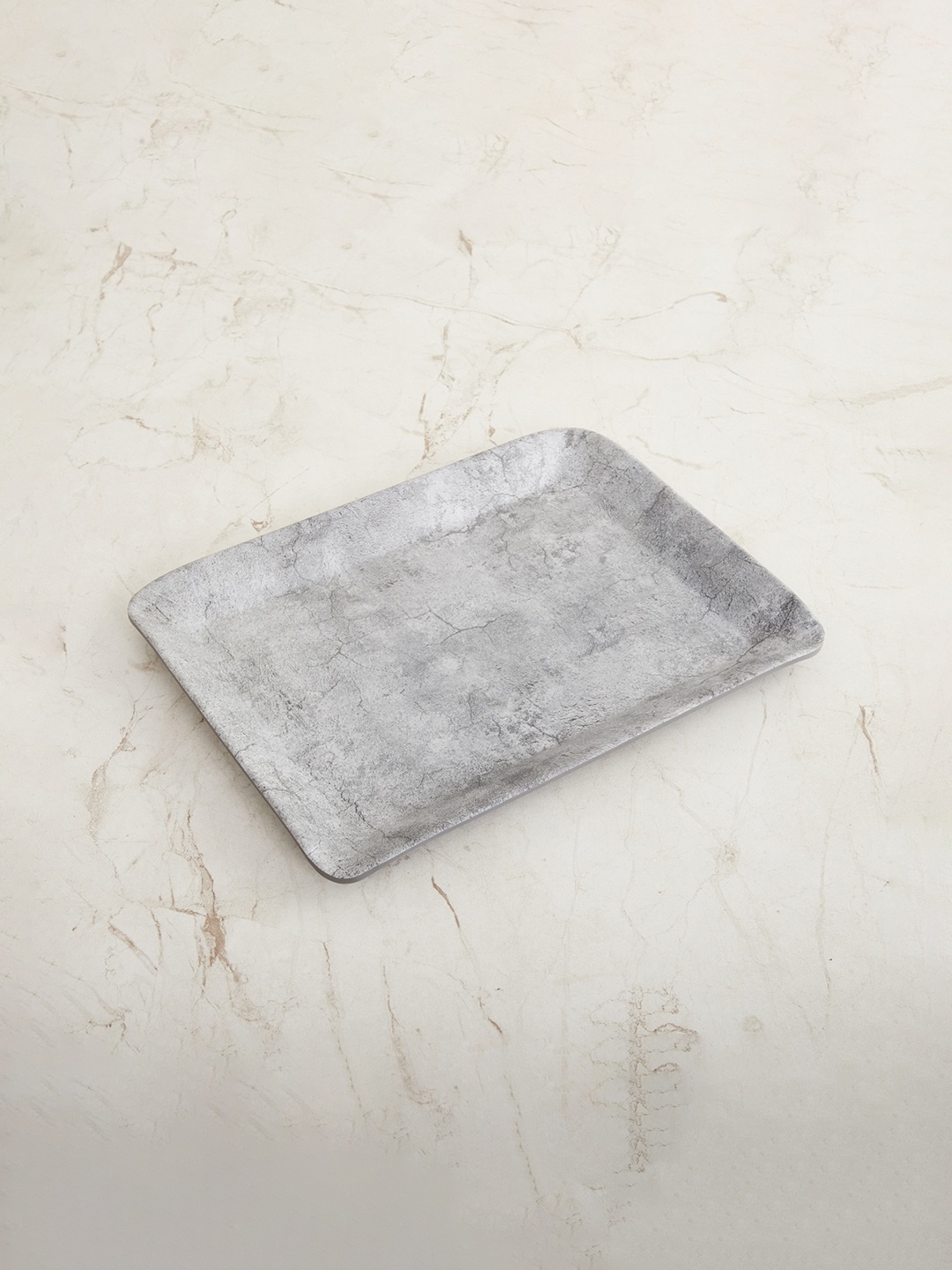 

Home Centre Grey Printed Melamine Tray