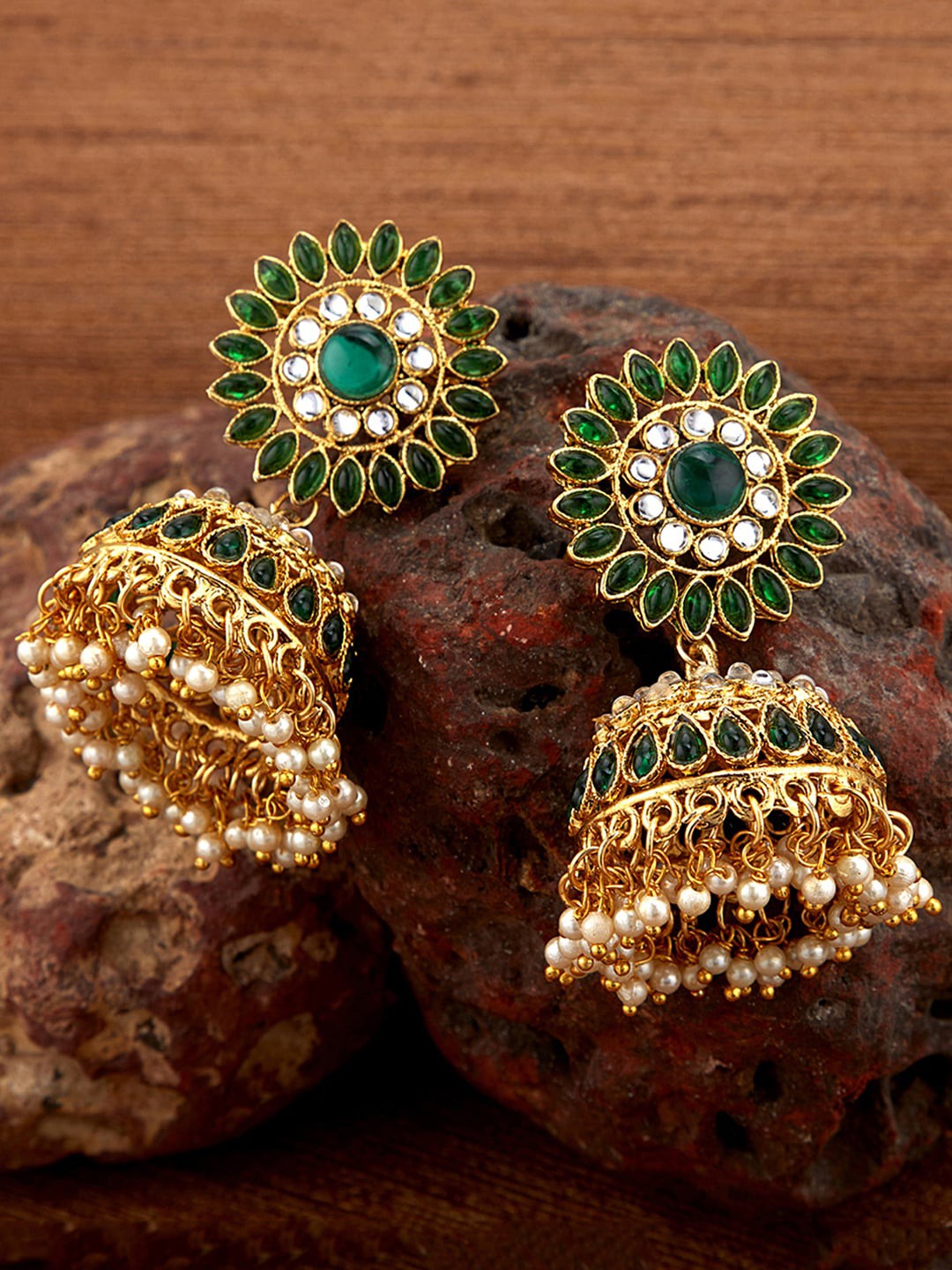

Sukkhi Green Classic Jhumkas Earrings